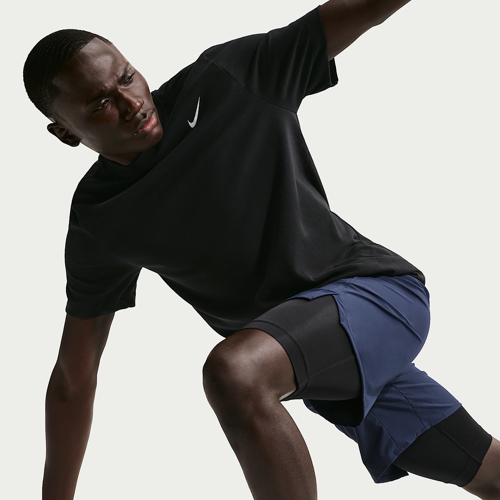 Nike Dri-FIT Men's Fitness T-Shirt – Black/White