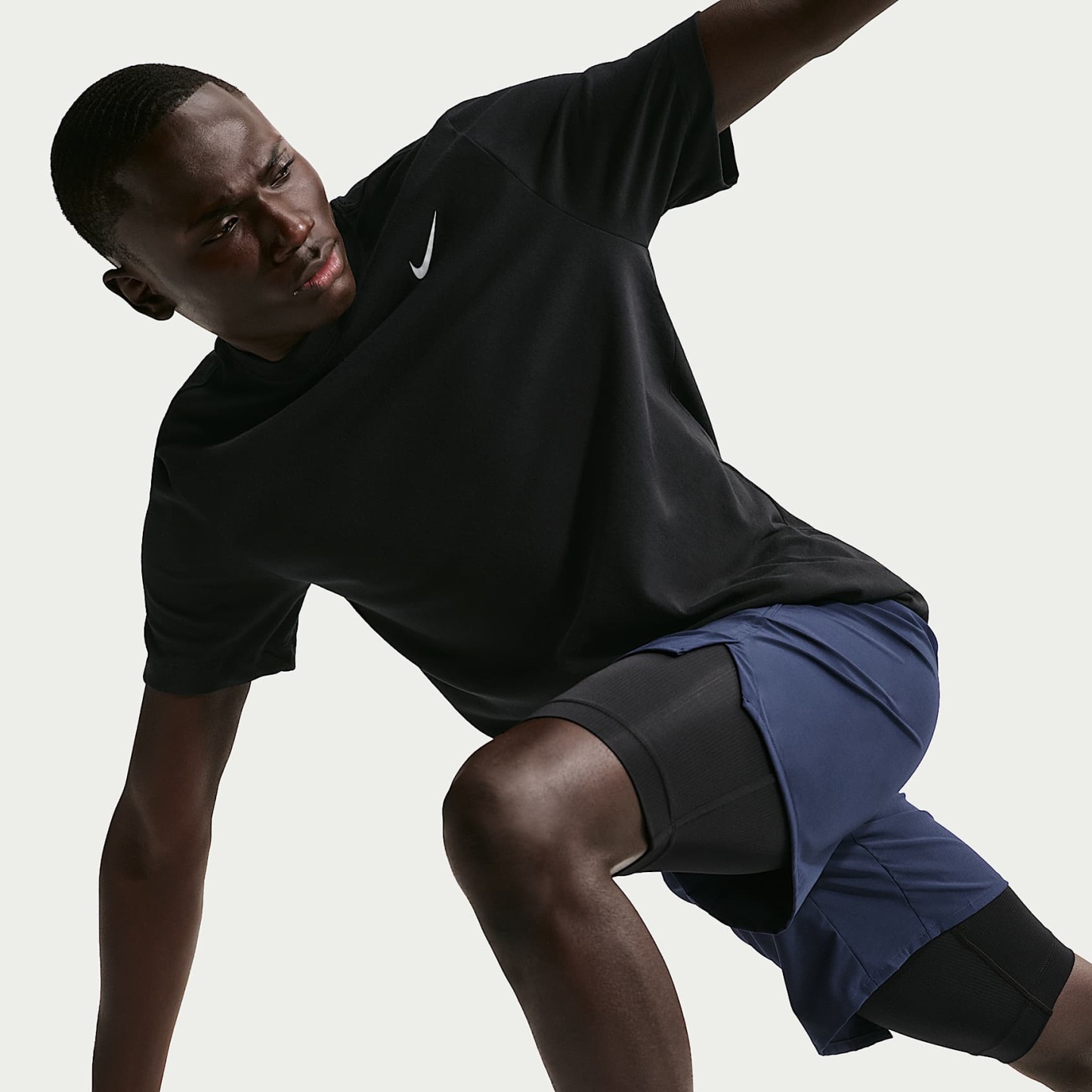 Nike Dri-FIT Men's Fitness T-Shirt – Black/White
