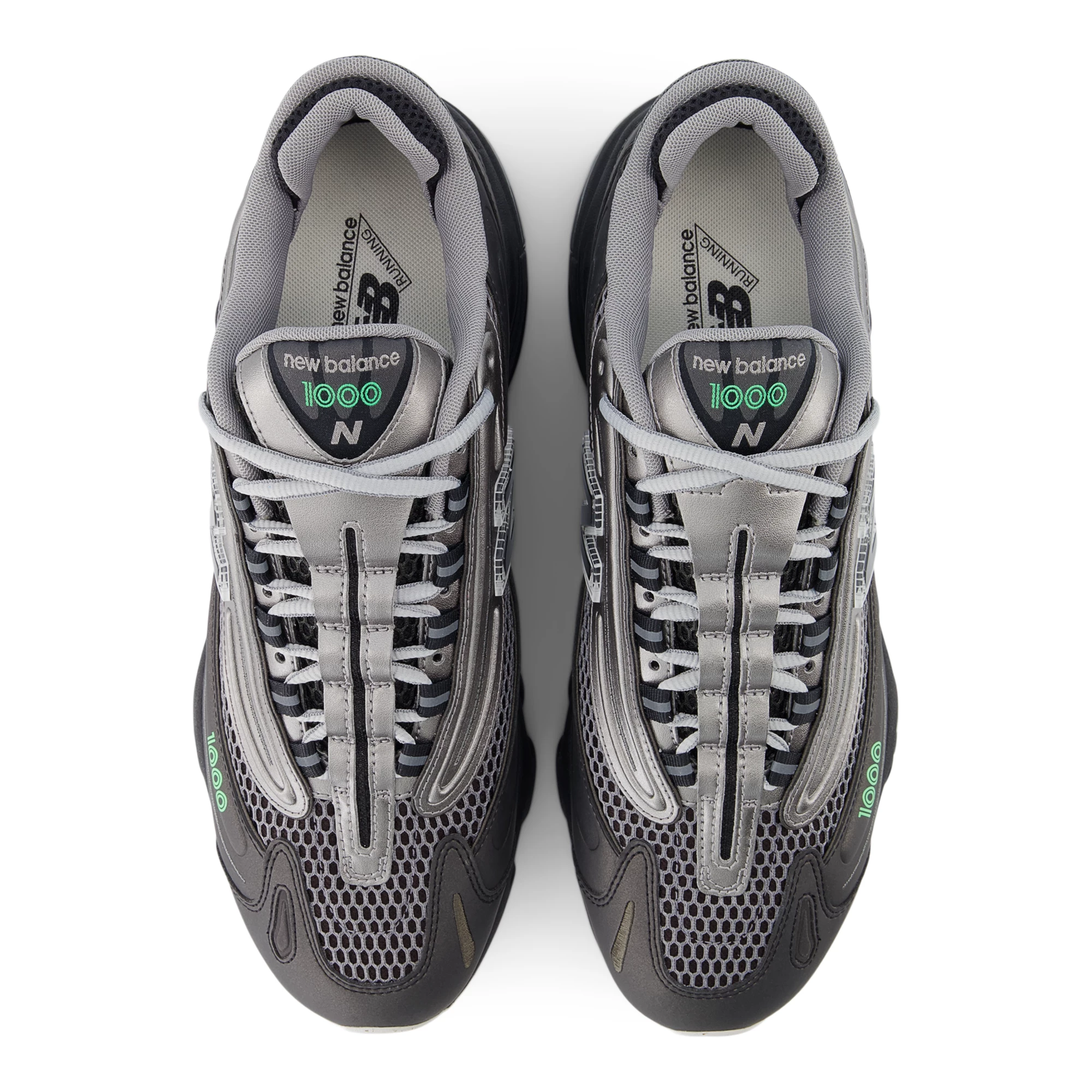 1000 – Black with Dark Silver Metallic and Lime Leaf