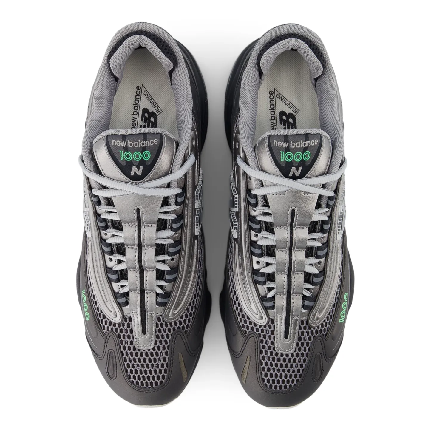 1000 – Black with Dark Silver Metallic and Lime Leaf
