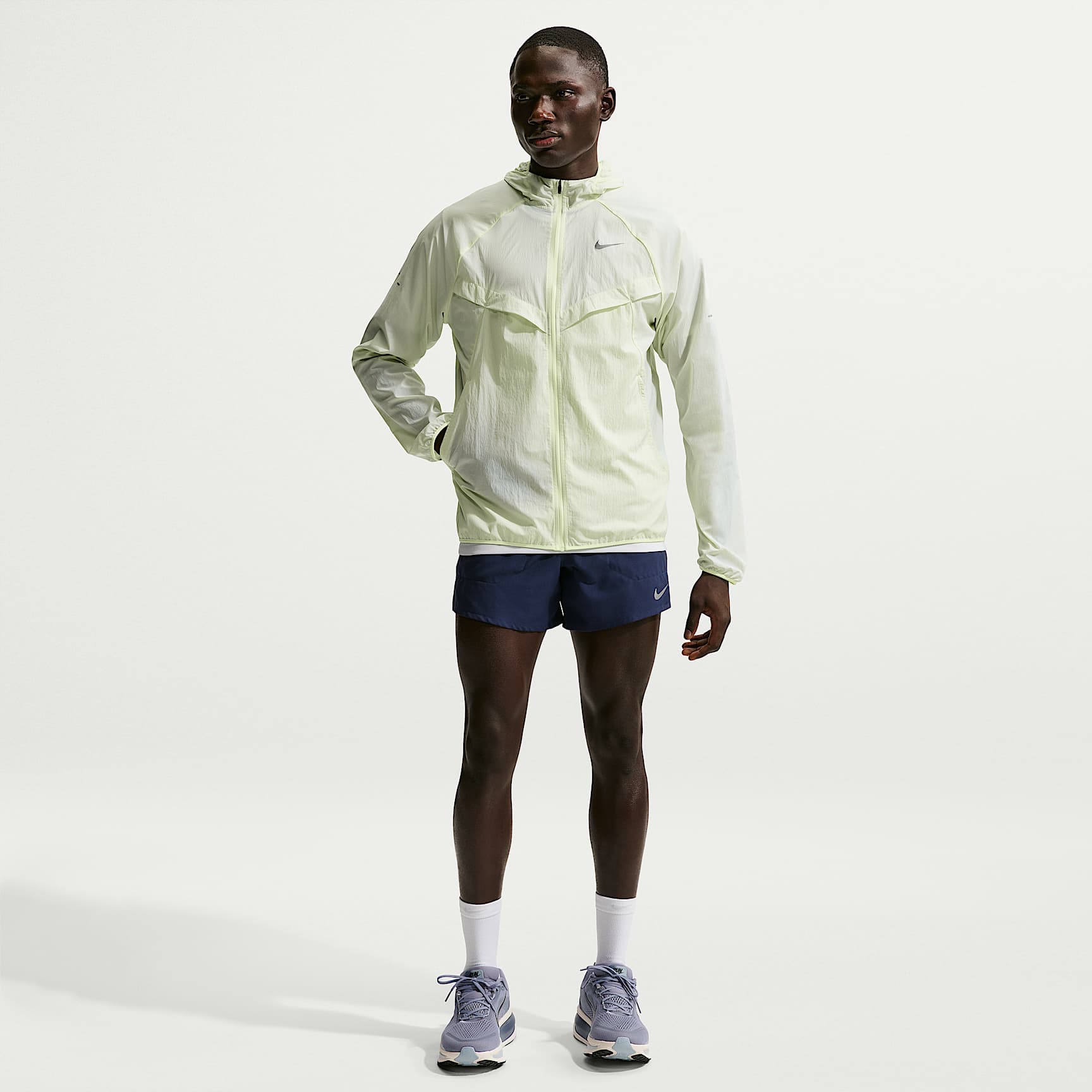 Nike Stride Men's Repel UV Running Jacket – Barely Volt/Barely Volt