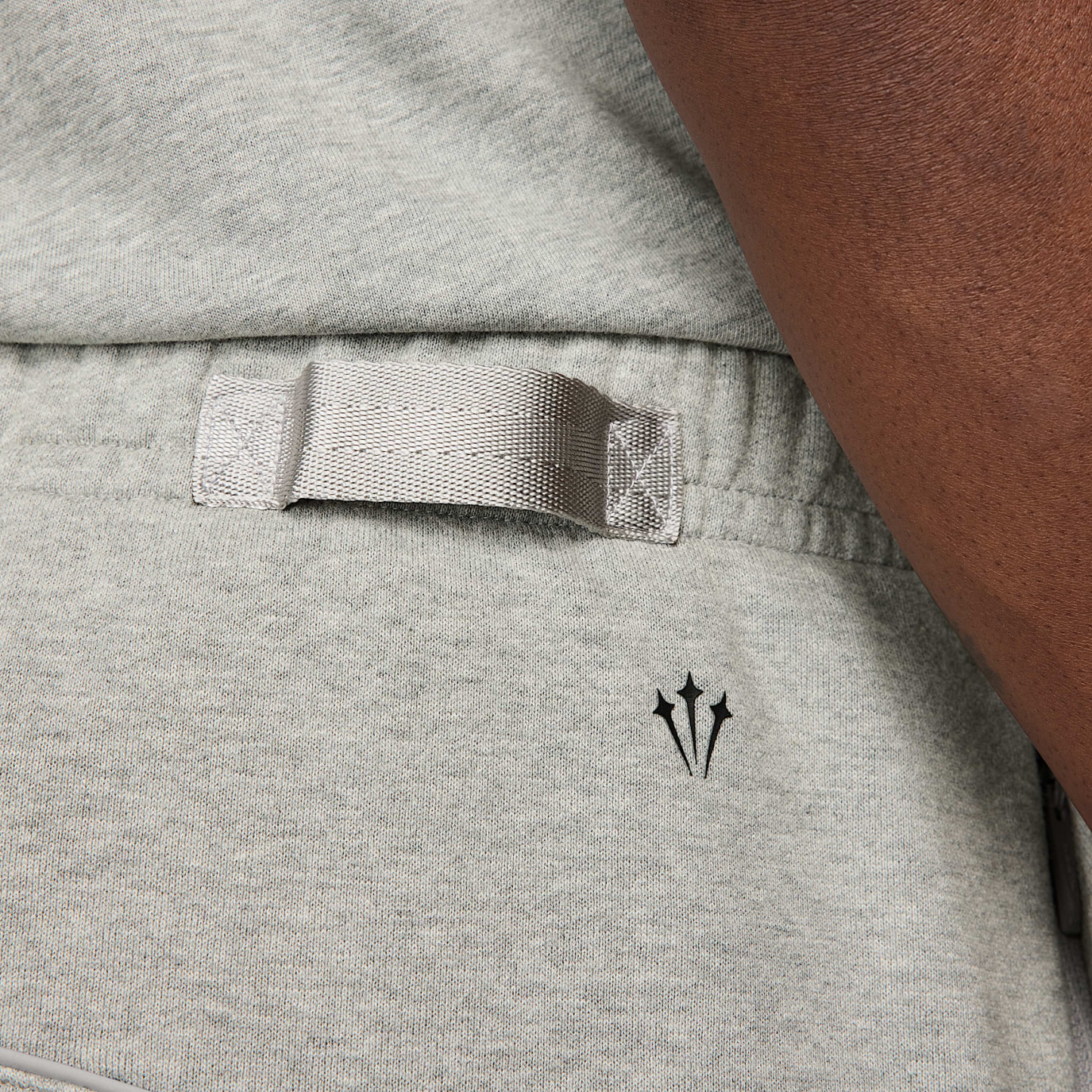 NOCTA NOCTA Fleece CS Open-Hem Tracksuit Bottoms – Dark Grey Heather/Matte Silver/Black