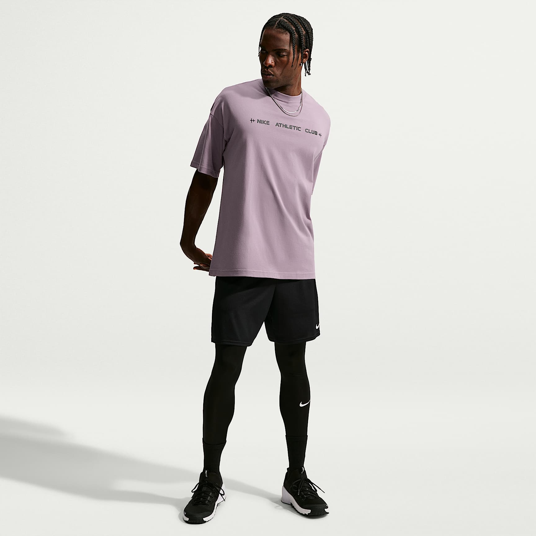 Nike N.A.C. Men's Oversized T-Shirt – Purple Smoke/Black