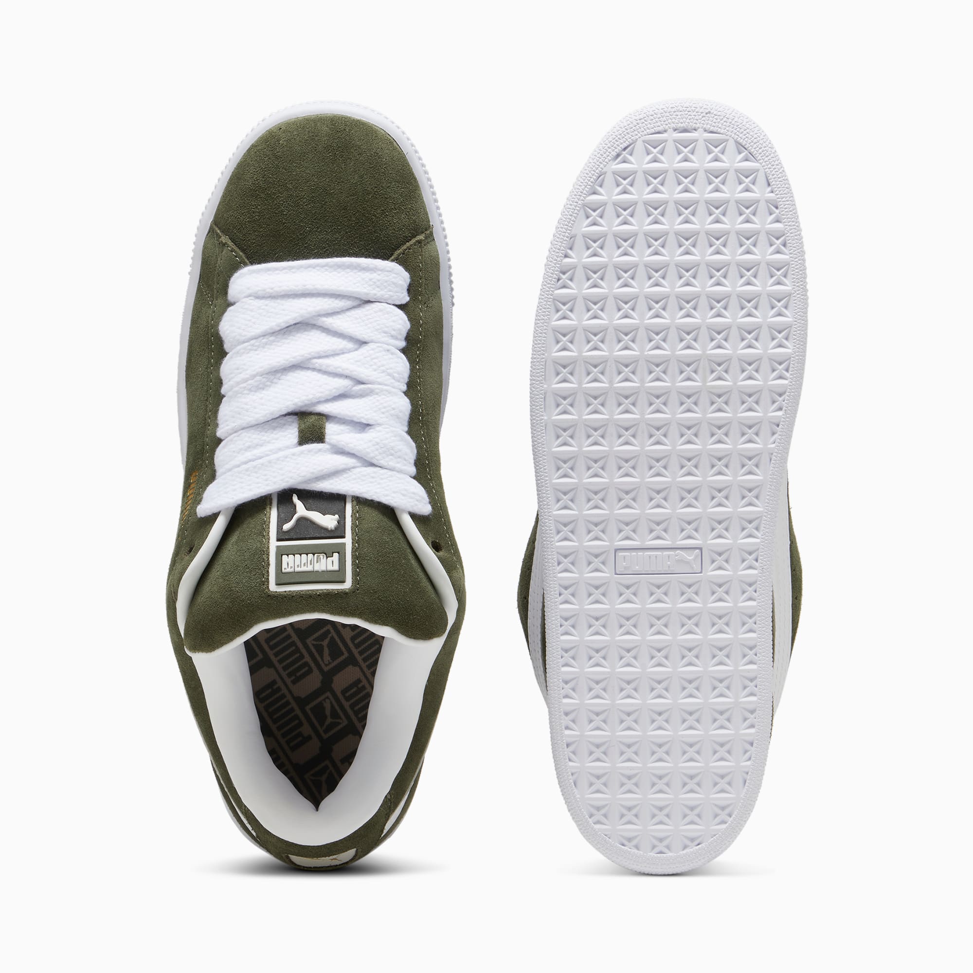 Suede XL Sneakers Unisex – Dark Olive-PUMA White