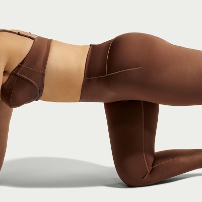 NikeSKIMS Satin Shine Women's High-Waisted Bonded 66cm (approx.) Leggings – NSKM Carob Brown