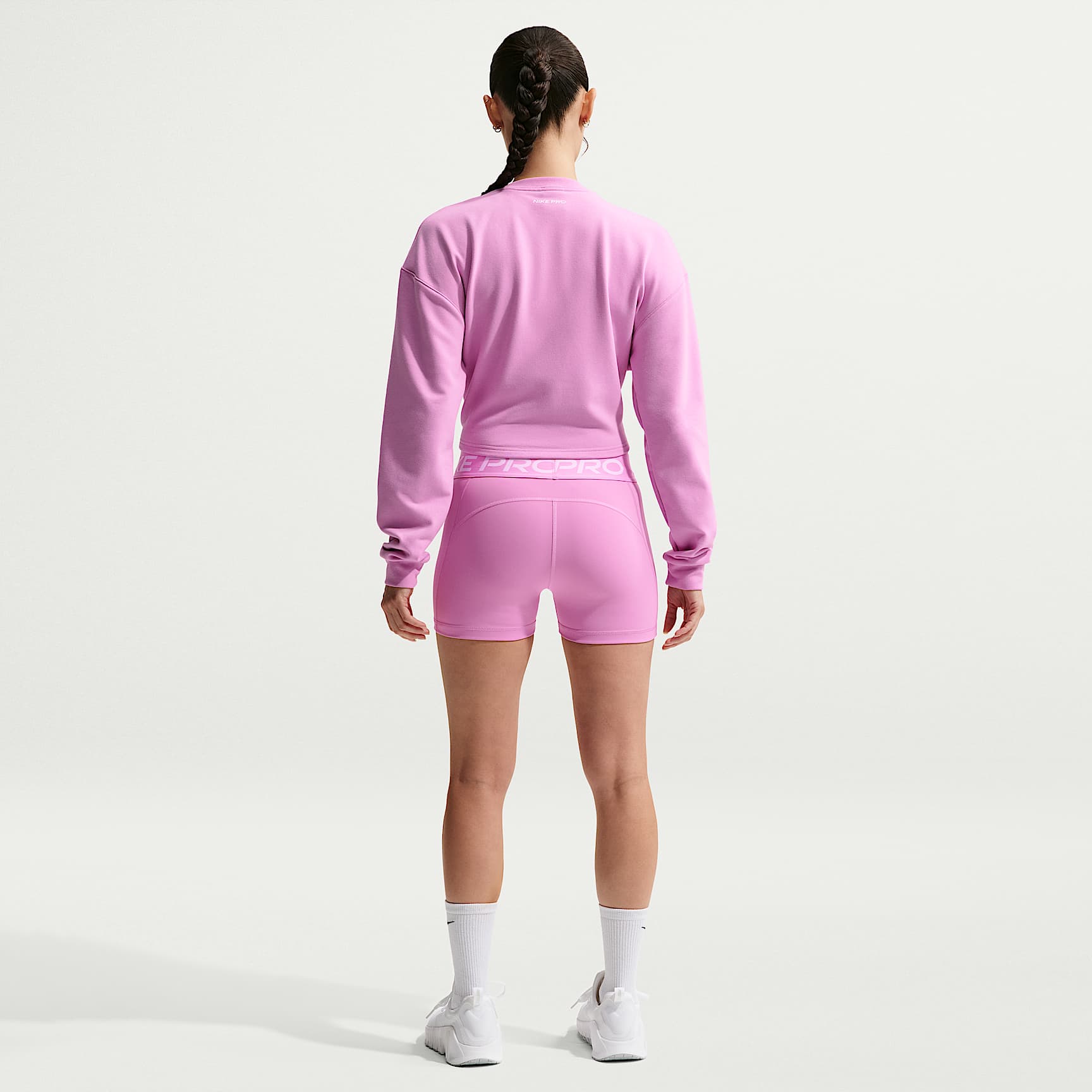 Nike Pro Women's Mid-Rise 7.5cm (approx.) Biker Shorts – Light Magenta/White