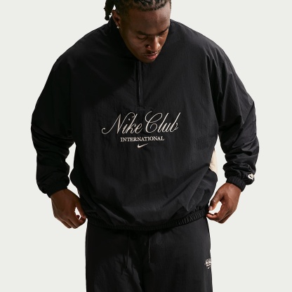 Nike Club Men's 1/2-Zip Jacket – Black/Sand Drift/Sand Drift