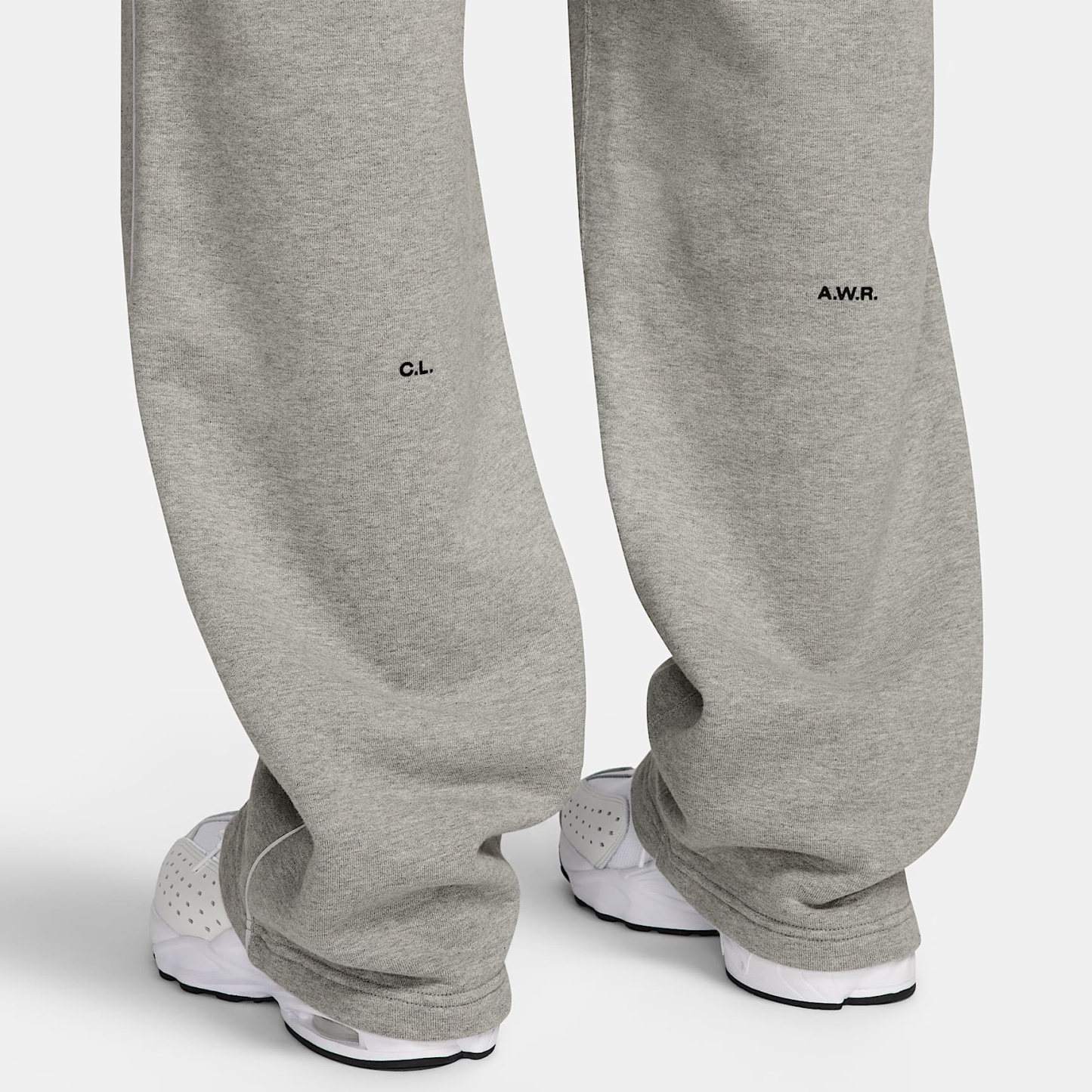 NOCTA NOCTA Fleece CS Open-Hem Tracksuit Bottoms – Dark Grey Heather/Matte Silver/Black