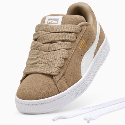 Suede XL Kids' Sneakers – Ice Coffee-PUMA White