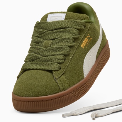 Suede XL Kids' Sneakers – Olive Green-Vapor Gray