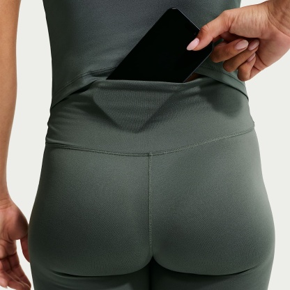 Nike One Seamless Front Women's High-Waisted Full-Length Leggings – Camo Green/White