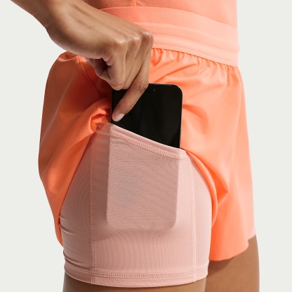 Nike Swift Women's Dri-FIT Mid-Rise 2-in-1 Running Shorts – Orange Pulse/Arctic Orange