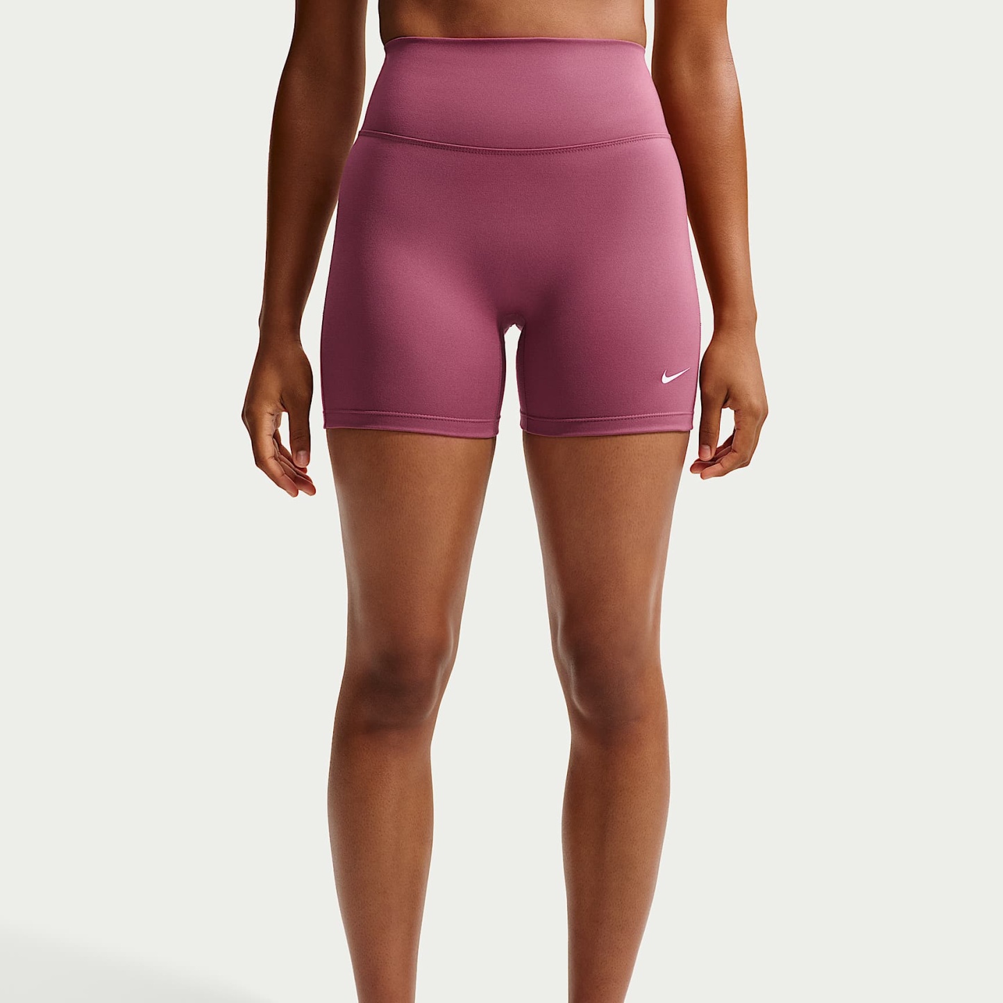 Nike One Women's High-Waisted 12.5cm (approx.) Biker Shorts – Pink Smoke/White