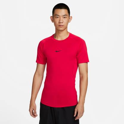 Nike Pro Men's Dri-FIT Tight Short-Sleeve Fitness Top – University Red/Black