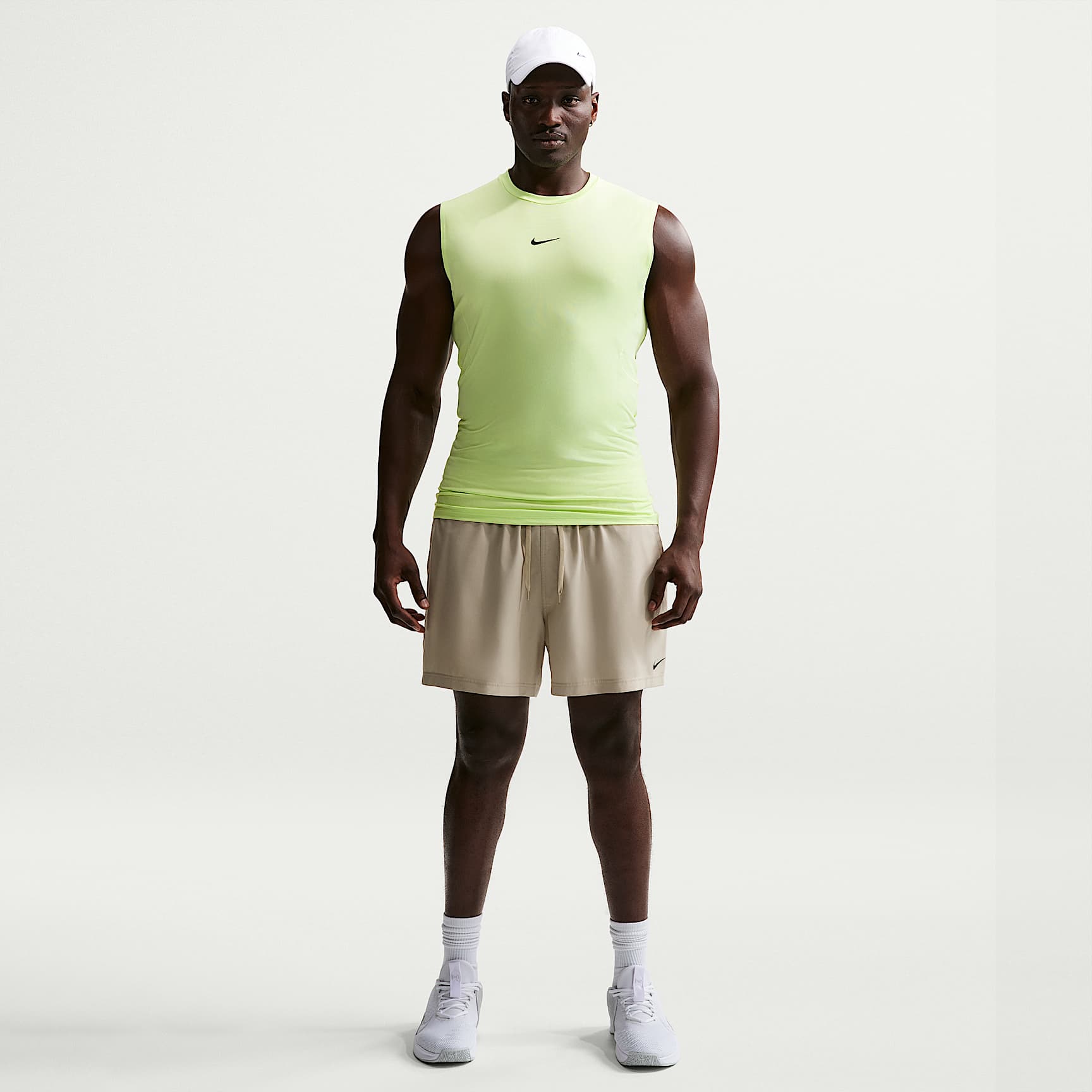 Nike Pro Men's Dri-FIT Tight Sleeveless Fitness Top – Light Liquid Lime/Black
