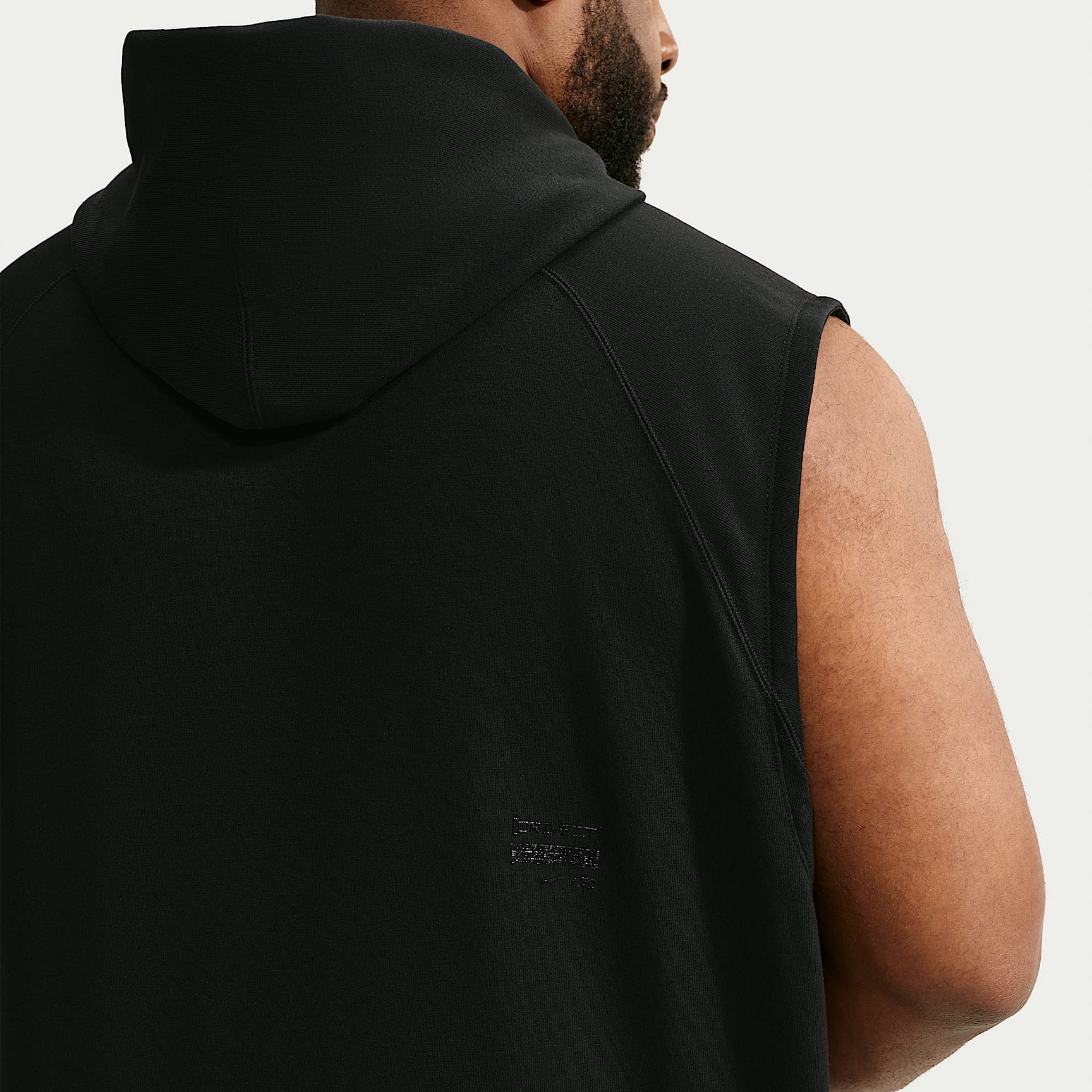Nike N.A.C. Men's Dri-FIT Fleece Sleeveless Training Hoodie – Black/Black