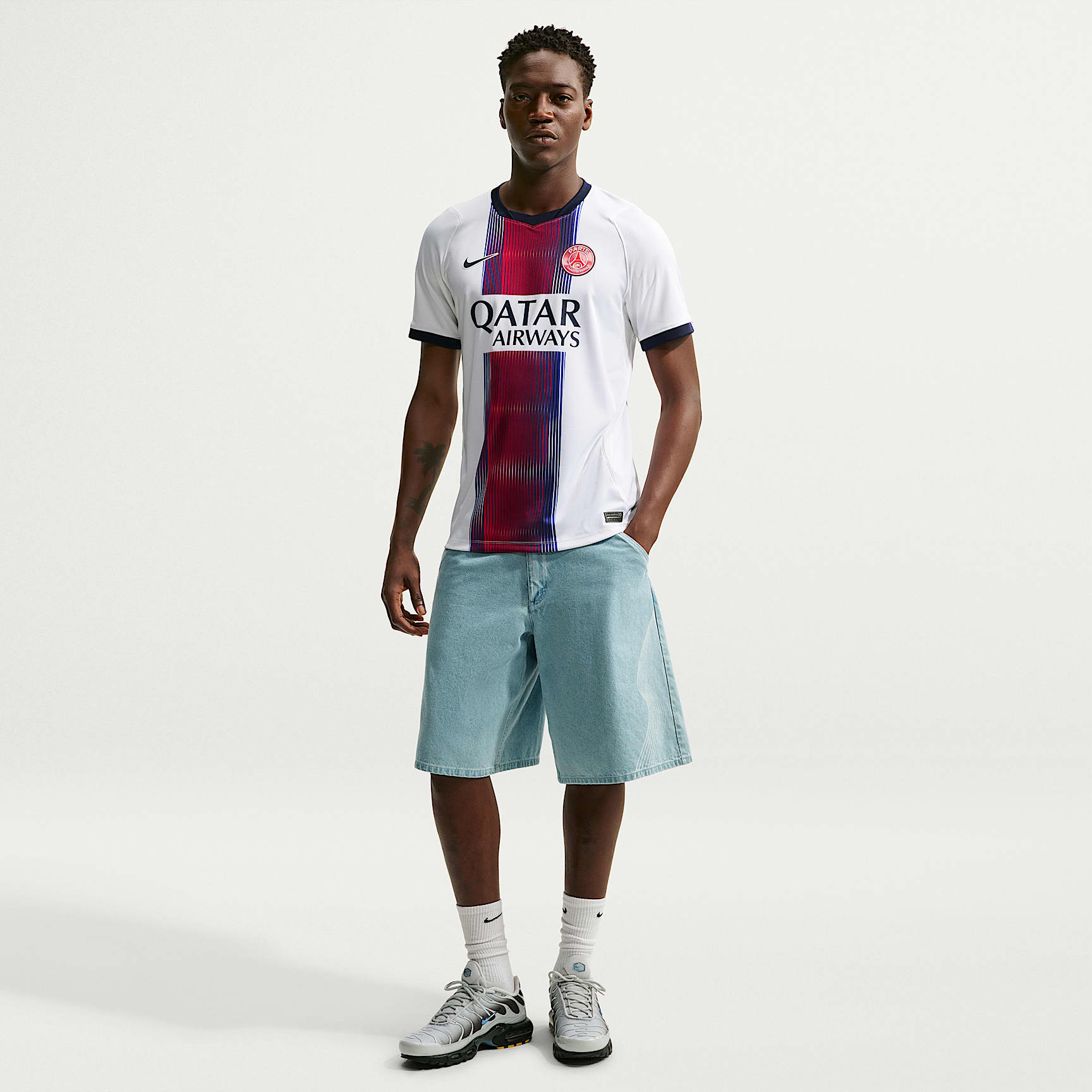 Paris Saint-Germain 2026/27 Stadium Away Men's Nike Dri-FIT Football Replica Jersey – White/College Navy/Global Red/College Navy