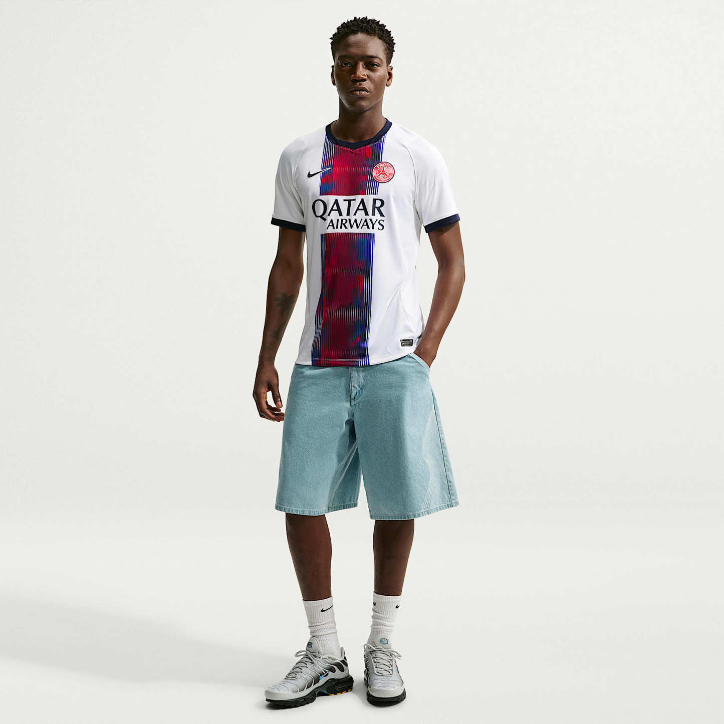 Paris Saint-Germain 2026/27 Stadium Away Men's Nike Dri-FIT Football Replica Jersey – White/College Navy/Global Red/College Navy