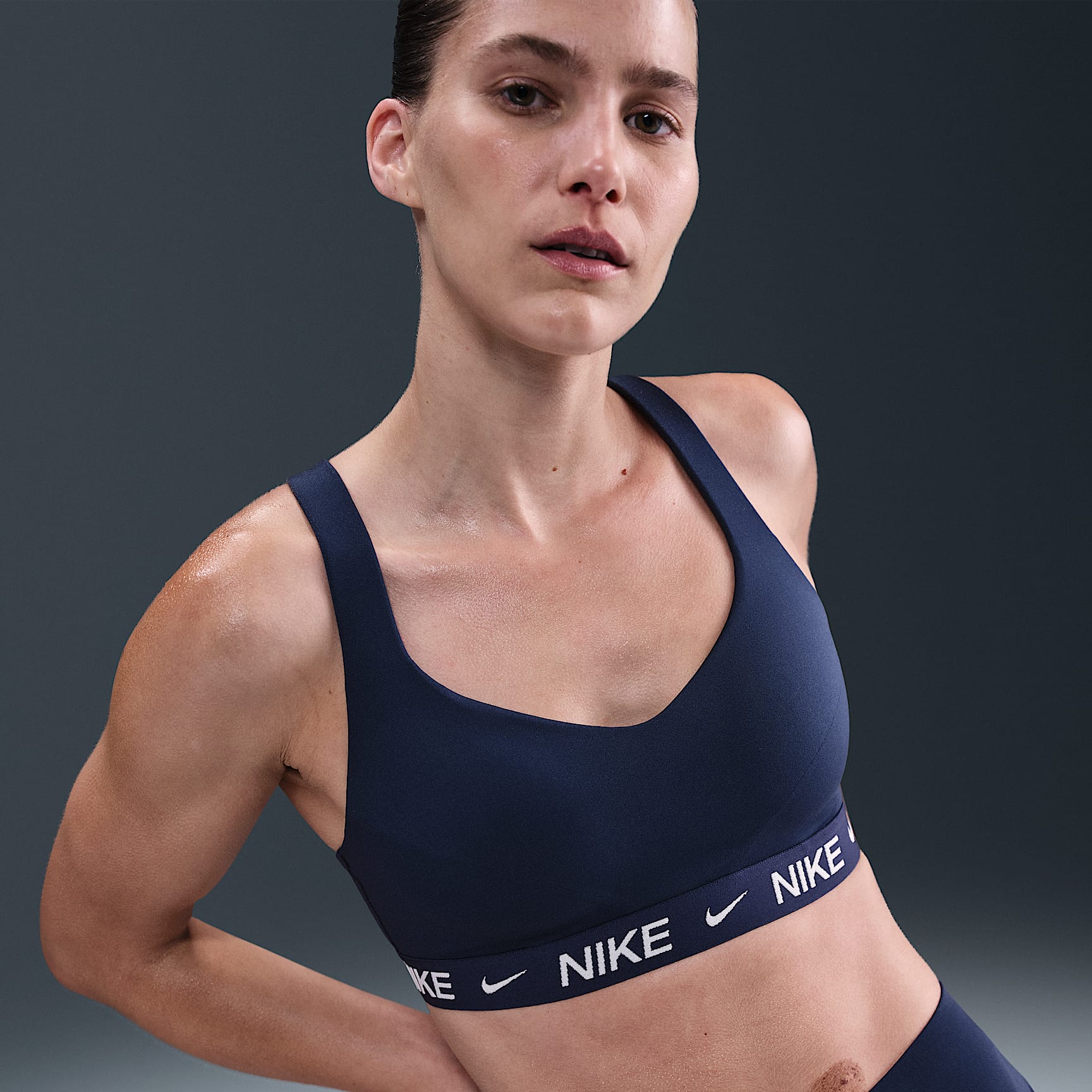 Nike Indy High-Support Women's Padded Adjustable Sports Bra – Midnight Navy