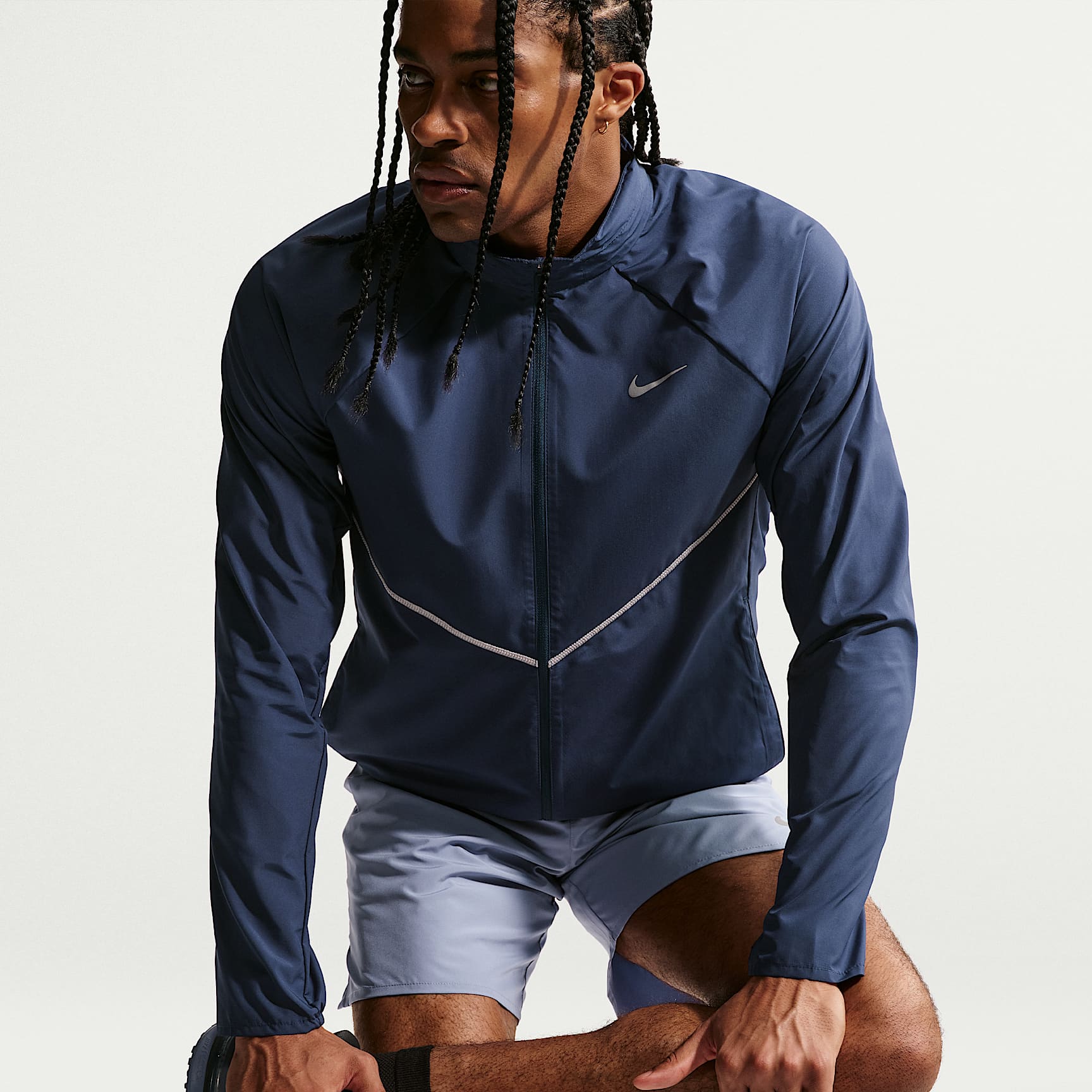 Nike Miler Men's Repel UV Protection Running Jacket – Midnight Navy/Midnight Navy