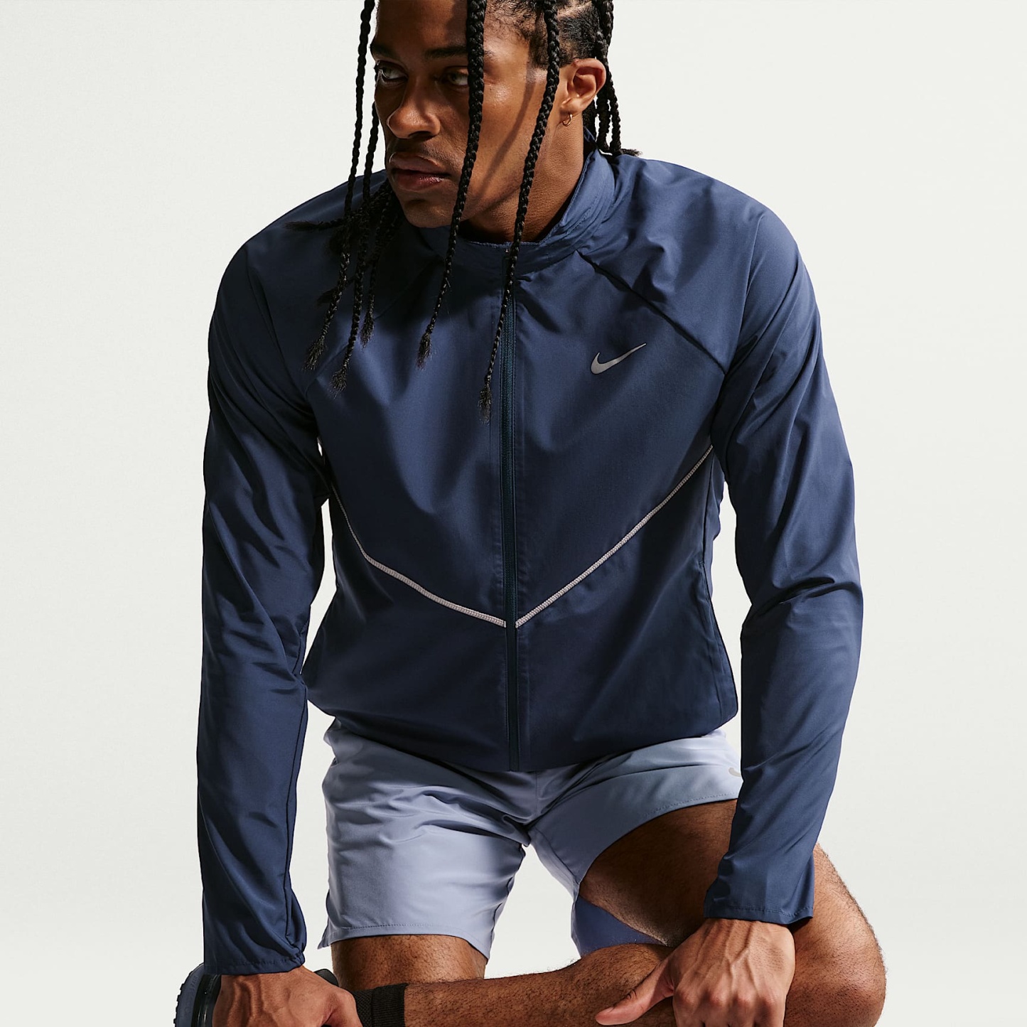 Nike Miler Men's Repel UV Protection Running Jacket – Midnight Navy/Midnight Navy