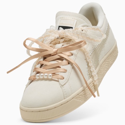 Suede Bloom Sneakers Women – Frosted Ivory-Silver Fog