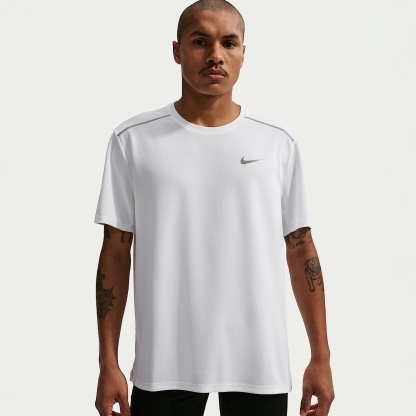 Nike Miler Men's Dri-FIT Short-Sleeve Running Top – White/White