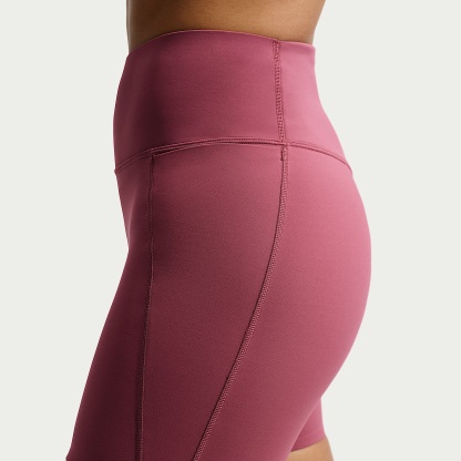 Nike Universa Women's High-Waisted 12.5cm (approx.) Biker Shorts with No Front Seam – Pink Smoke/Pink Smoke/Mystic Dates