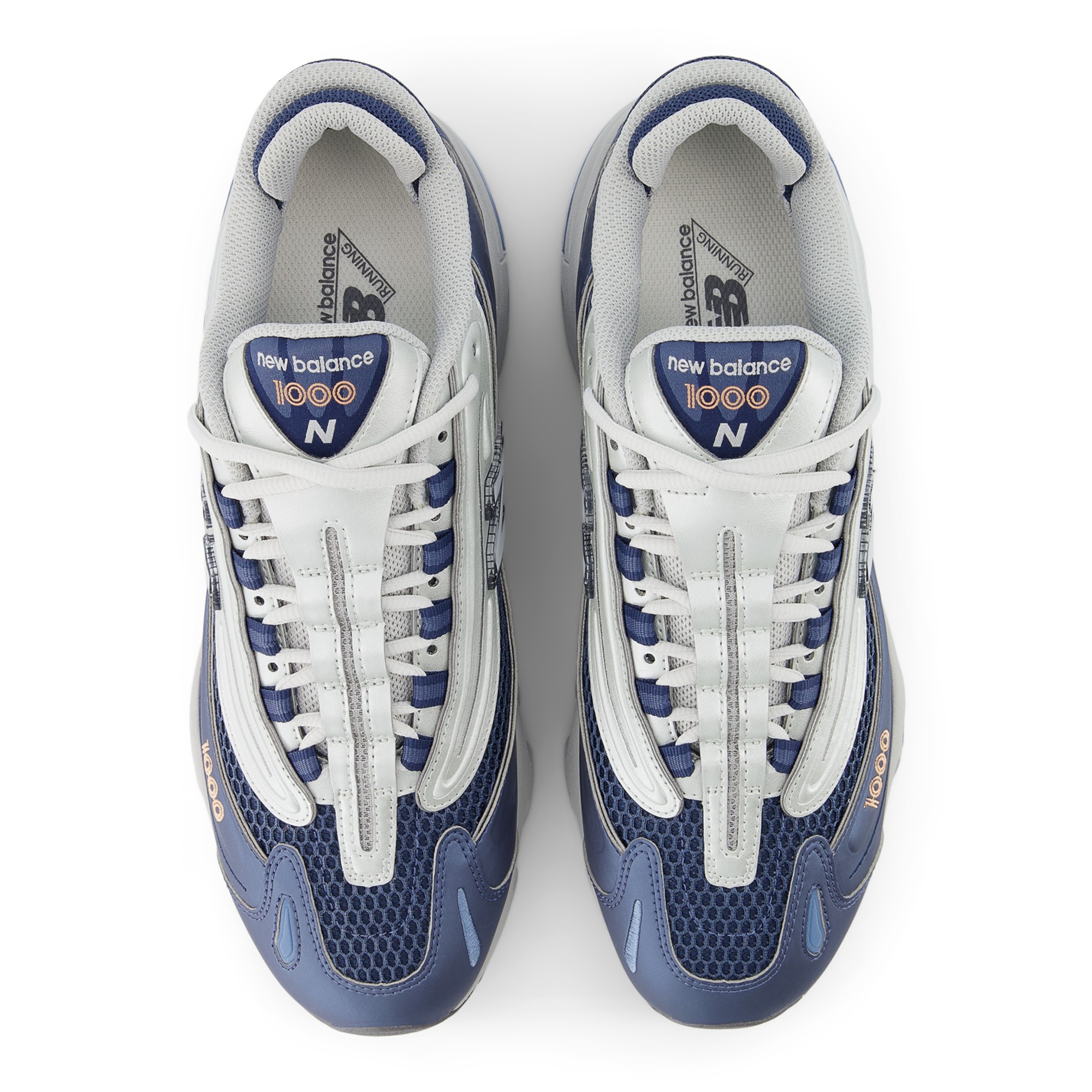 1000 – Vintage Indigo with Light Silver Metallic and Peach Nectar