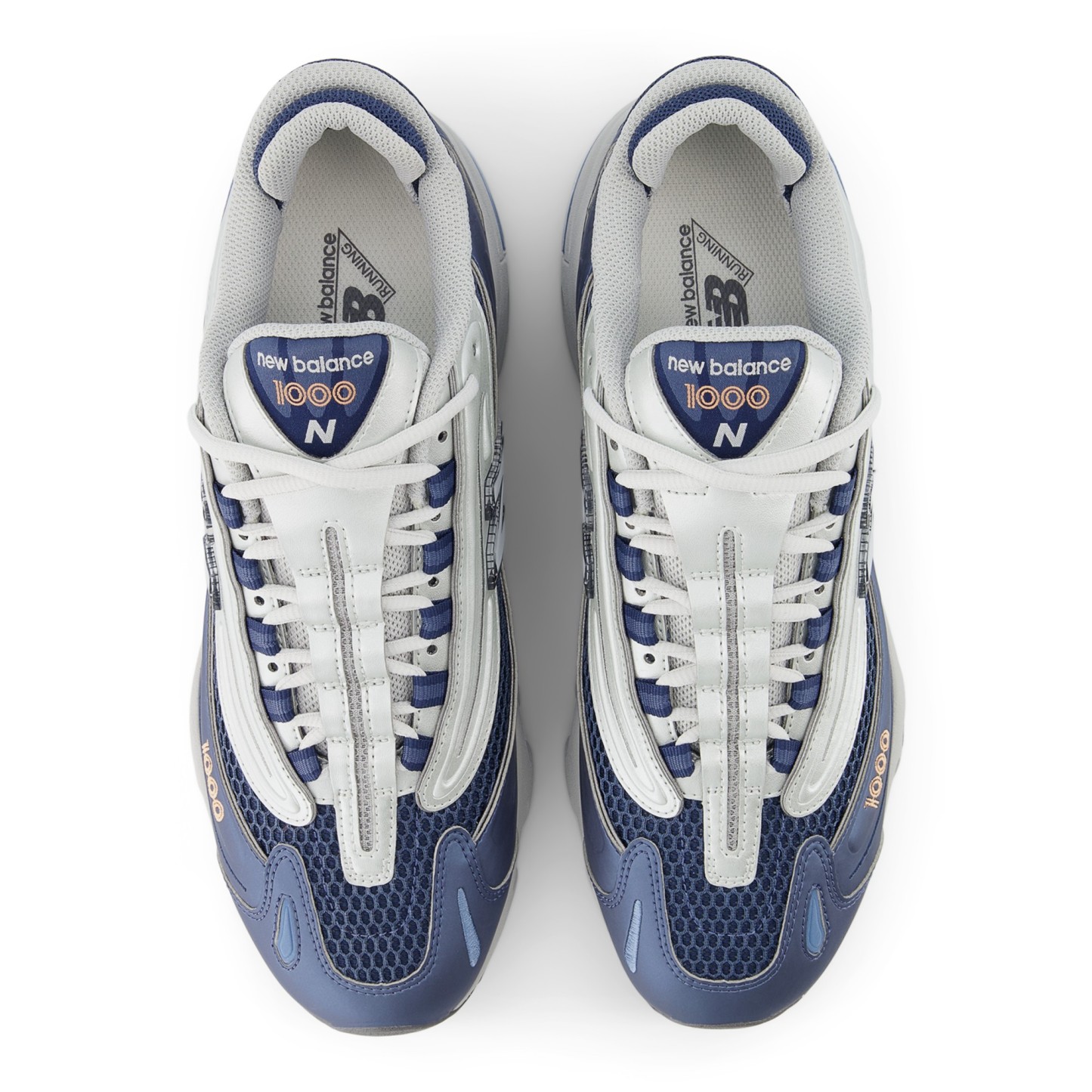 1000 – Vintage Indigo with Light Silver Metallic and Peach Nectar