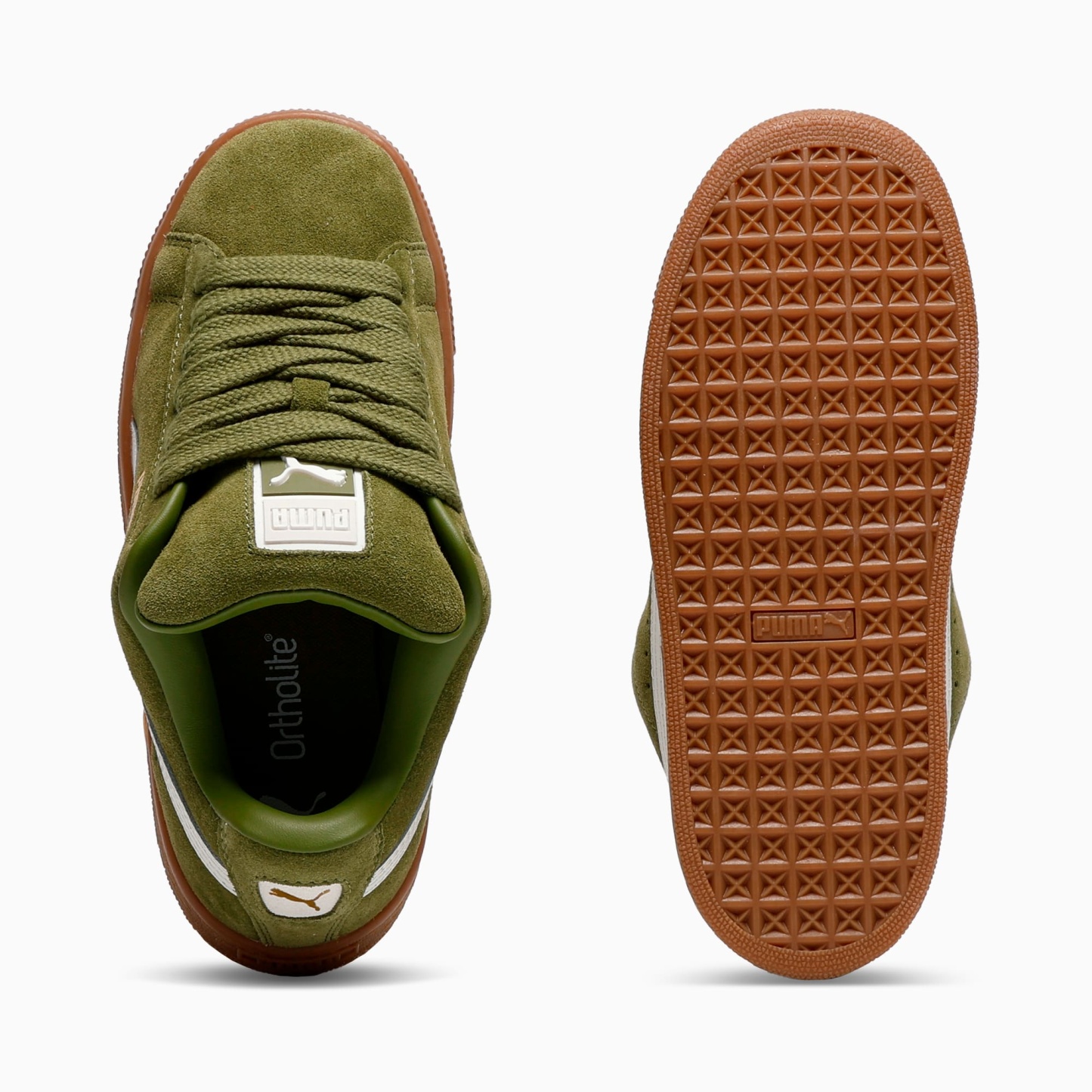 Suede XL Youth Sneakers – Olive Green-Vapor Gray