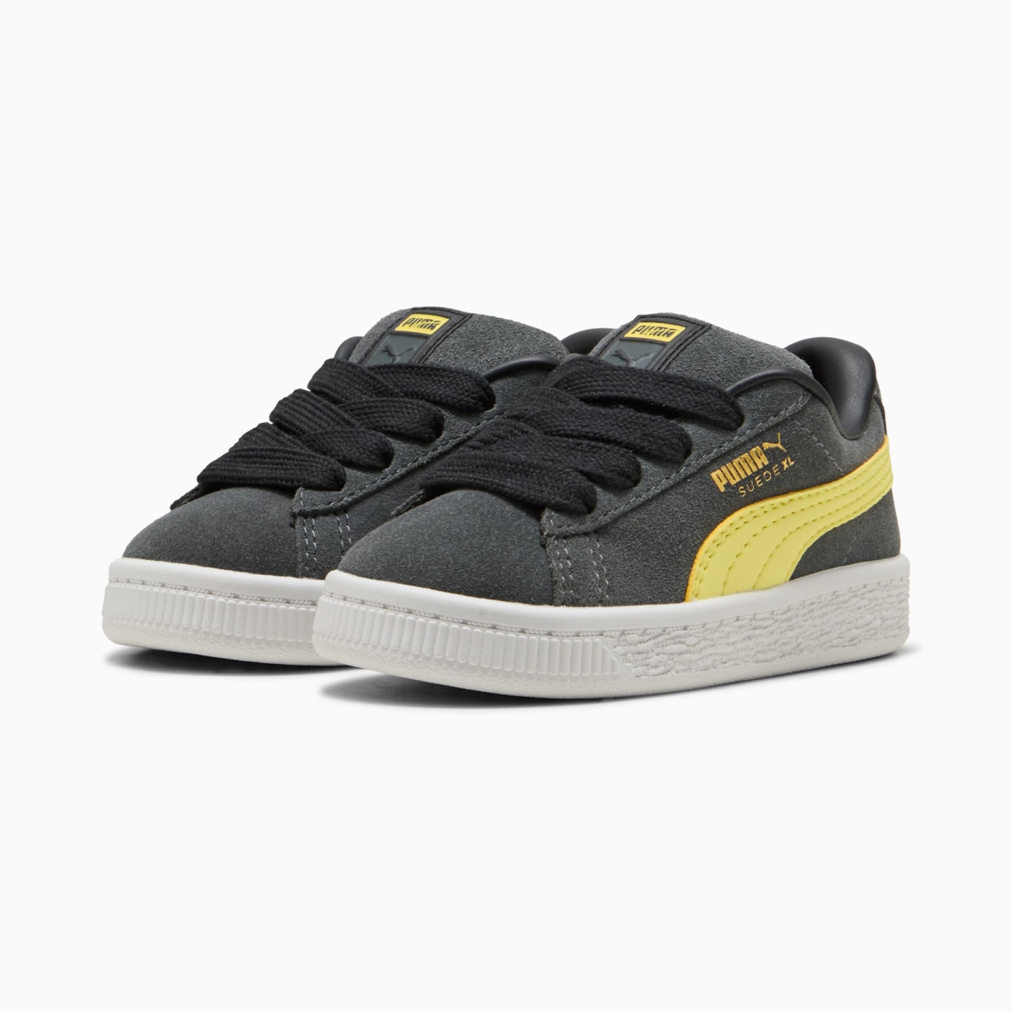 Suede XL Toddlers' Sneakers – Shadow Gray-Lemon Meringue