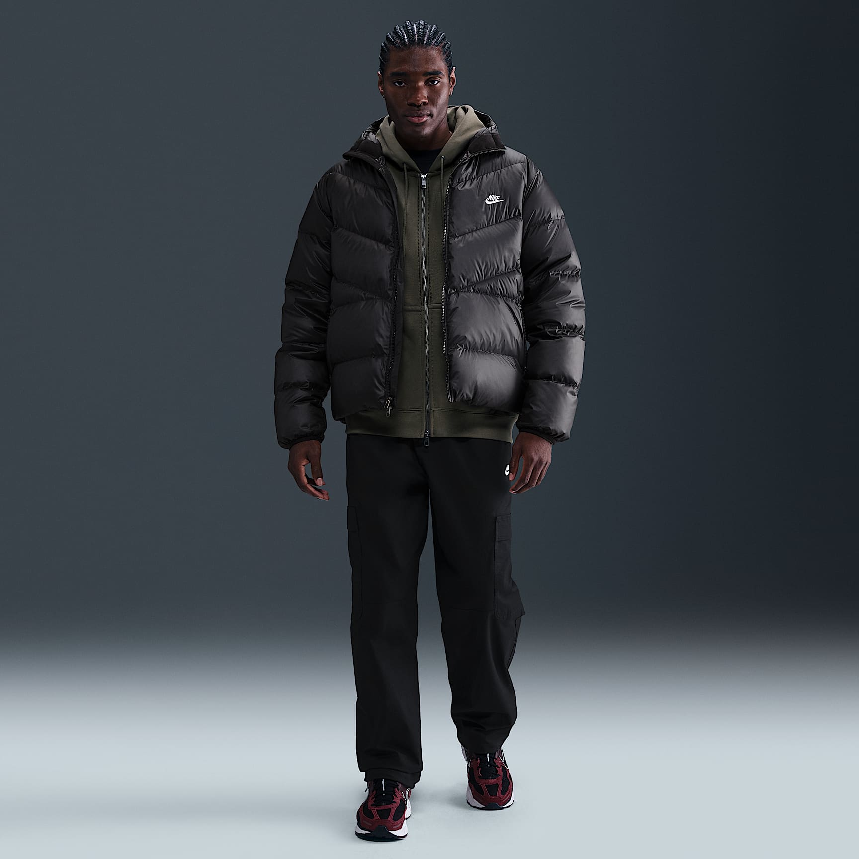 Nike Windrunner Men's Down Jacket – Black/Black/White