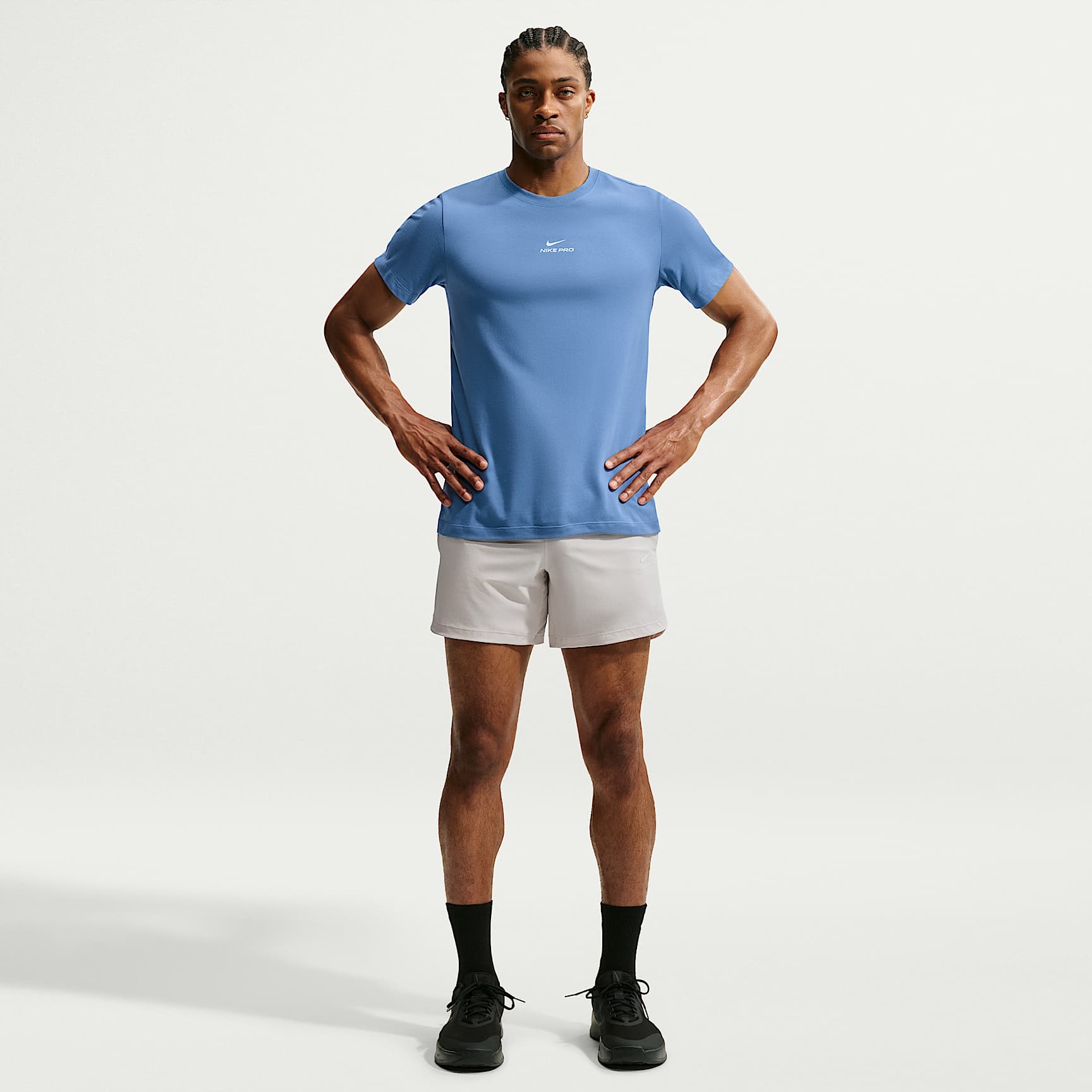 Nike Pro Men's Dri-FIT T-Shirt – Indigo Storm/White
