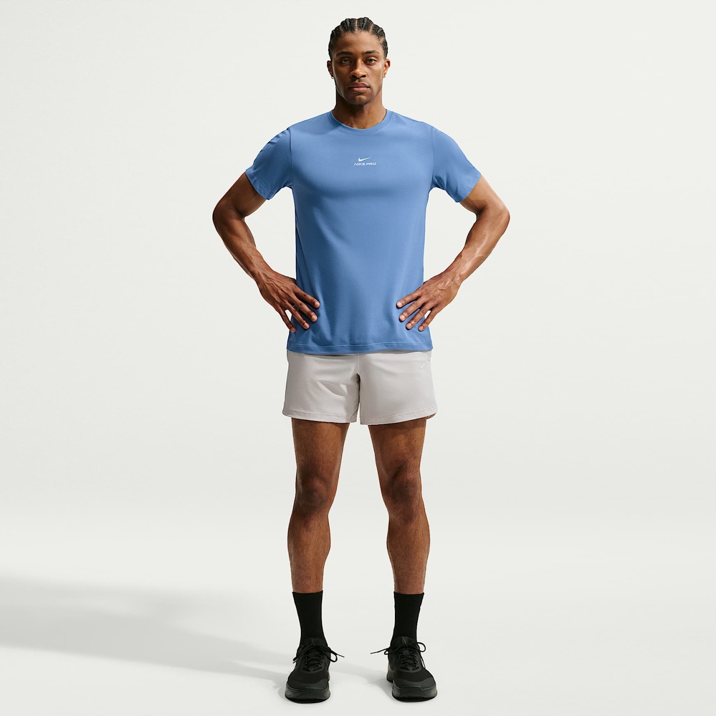 Nike Pro Men's Dri-FIT T-Shirt – Indigo Storm/White