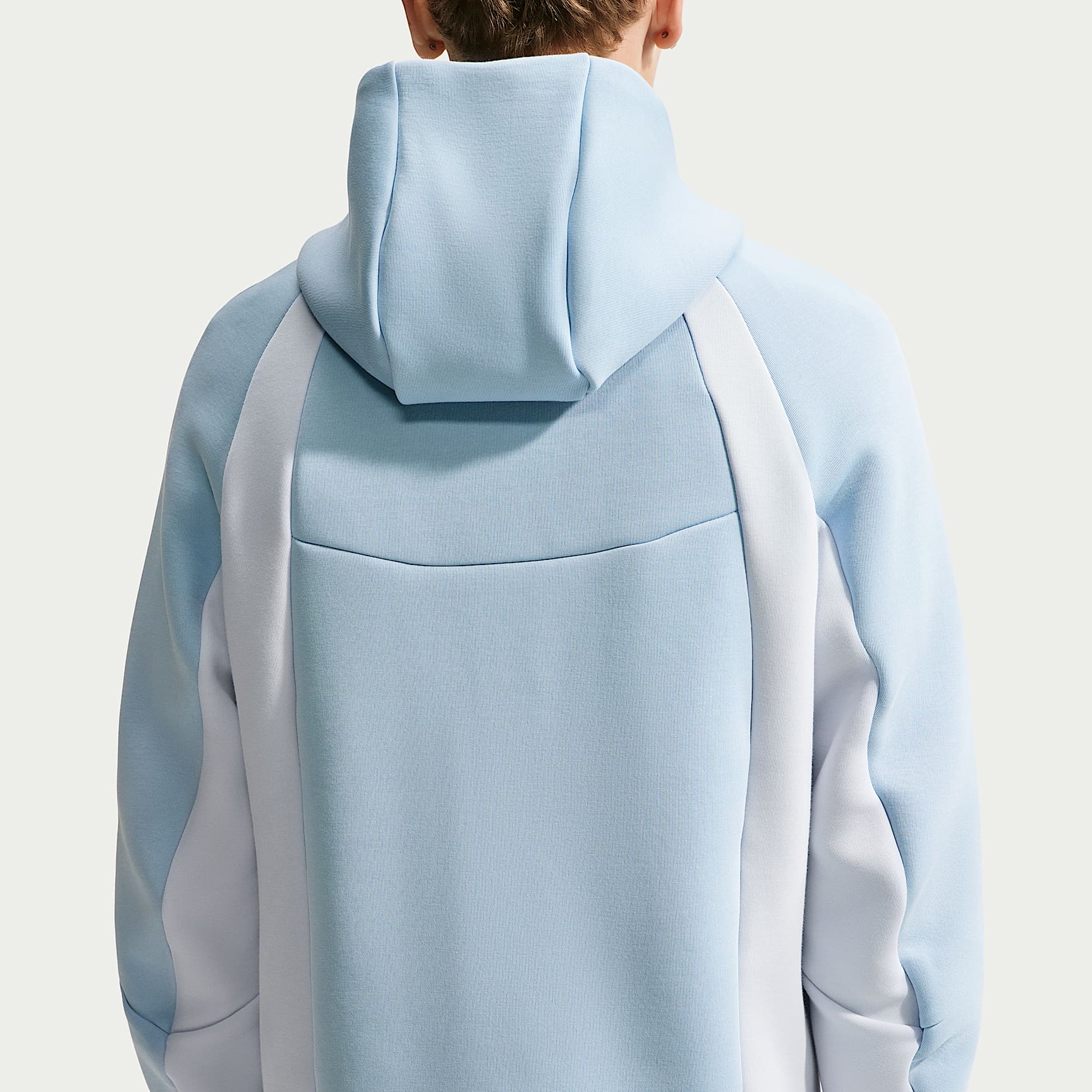 Nike Tech Men's Colour-Block Full-Zip Fleece Windrunner Jacket – Light Armoury Blue/Football Grey/Black