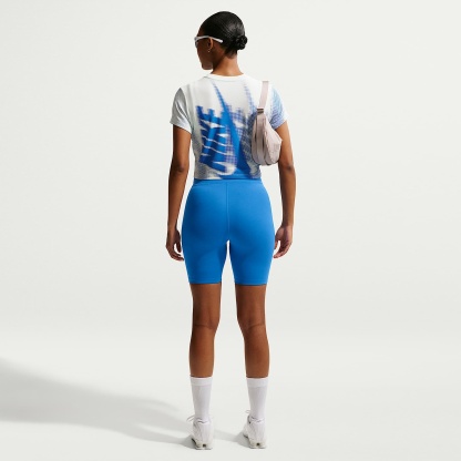 Nike Sportswear Classic Women's High-Waisted 20.5cm (approx.) Biker Shorts – Light Photo Blue/Sail