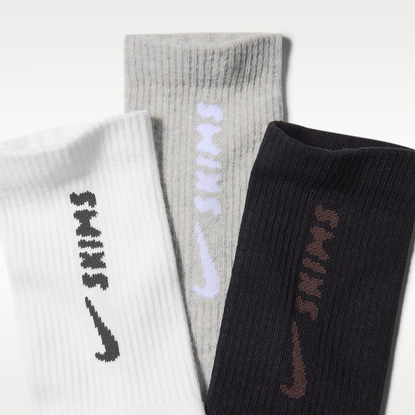 NikeSKIMS Dri-FIT Women's Dri-FIT Crew Socks (3 Pairs) – Multi-Colour/NSKM Snow/Grey Heather