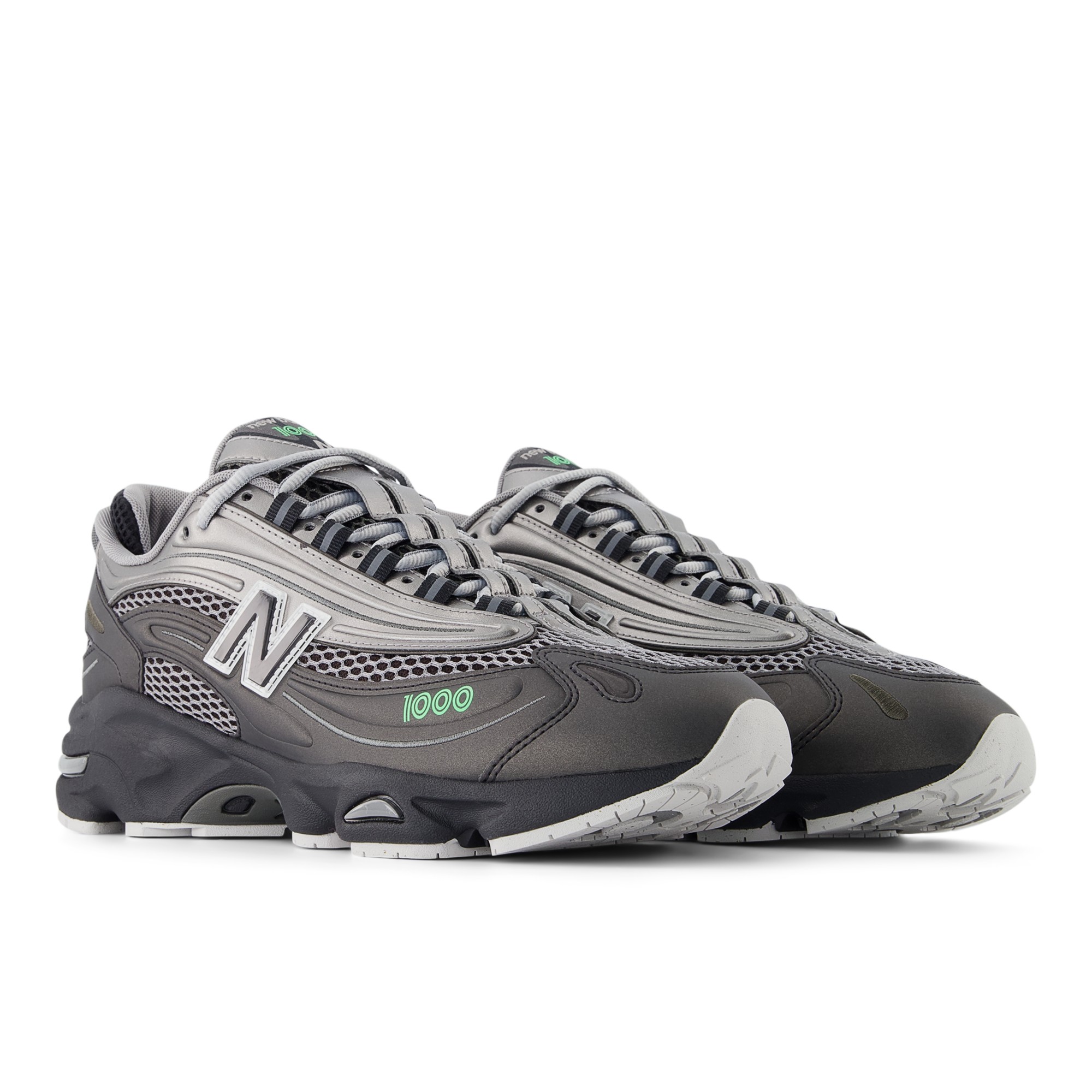 1000 – Black with Dark Silver Metallic and Lime Leaf