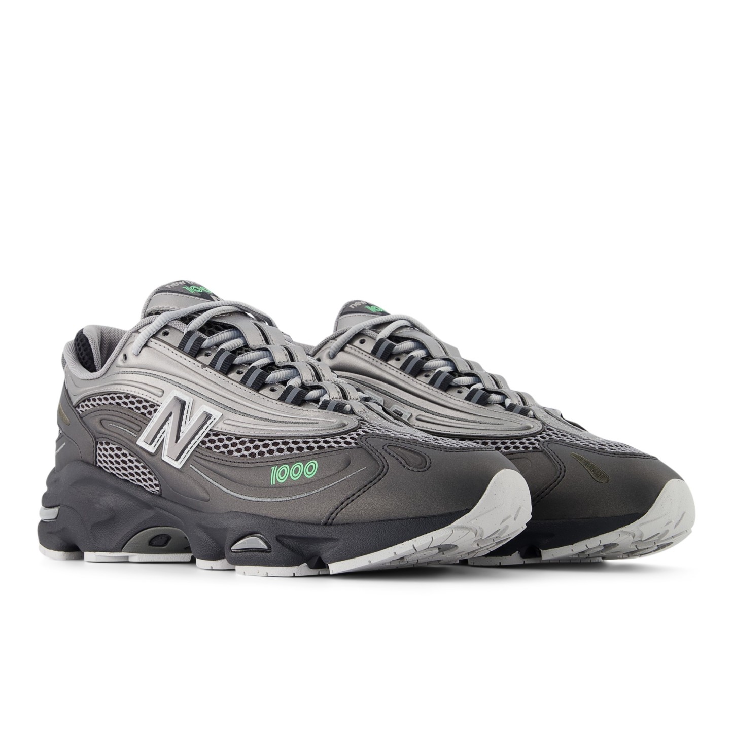 1000 – Black with Dark Silver Metallic and Lime Leaf