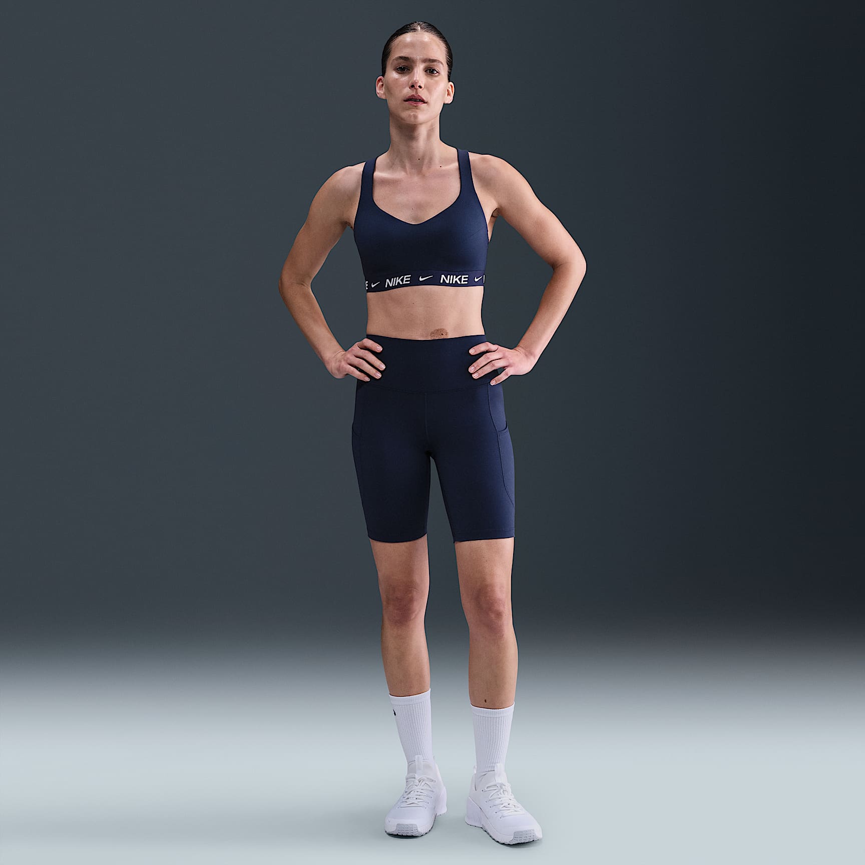 Nike Indy High-Support Women's Padded Adjustable Sports Bra – Midnight Navy