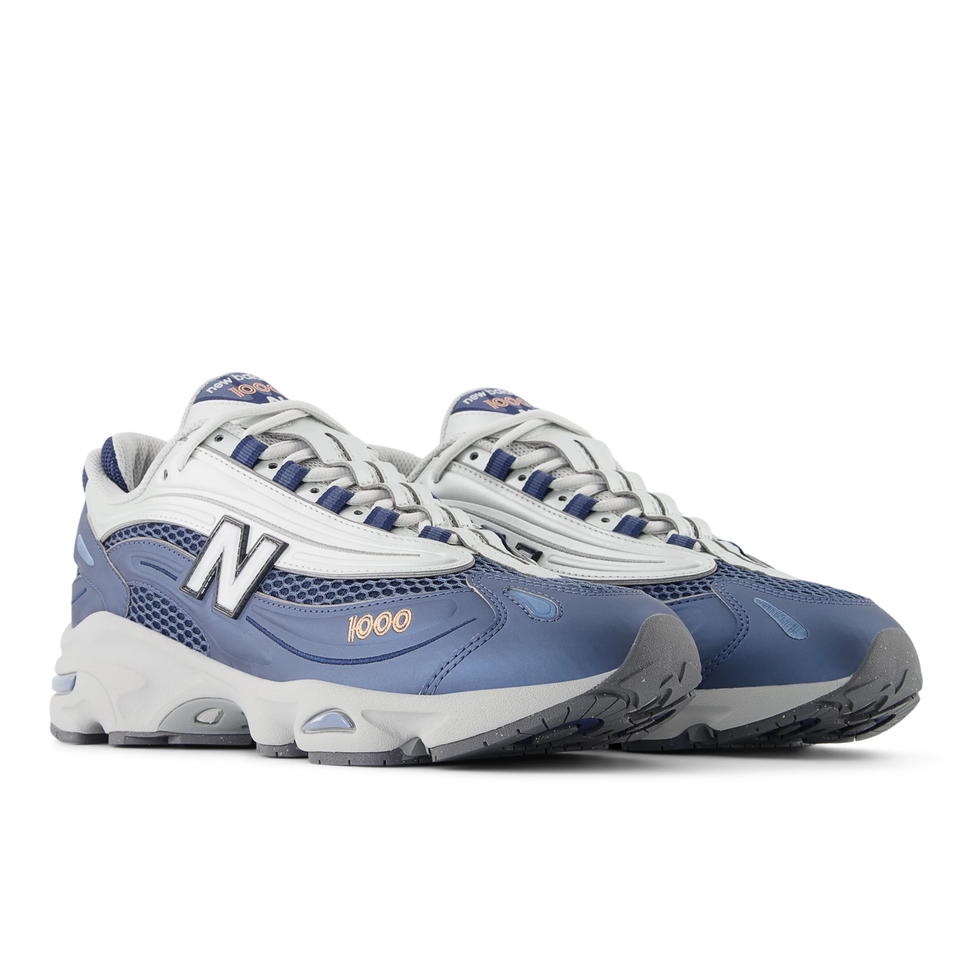 1000 – Vintage Indigo with Light Silver Metallic and Peach Nectar