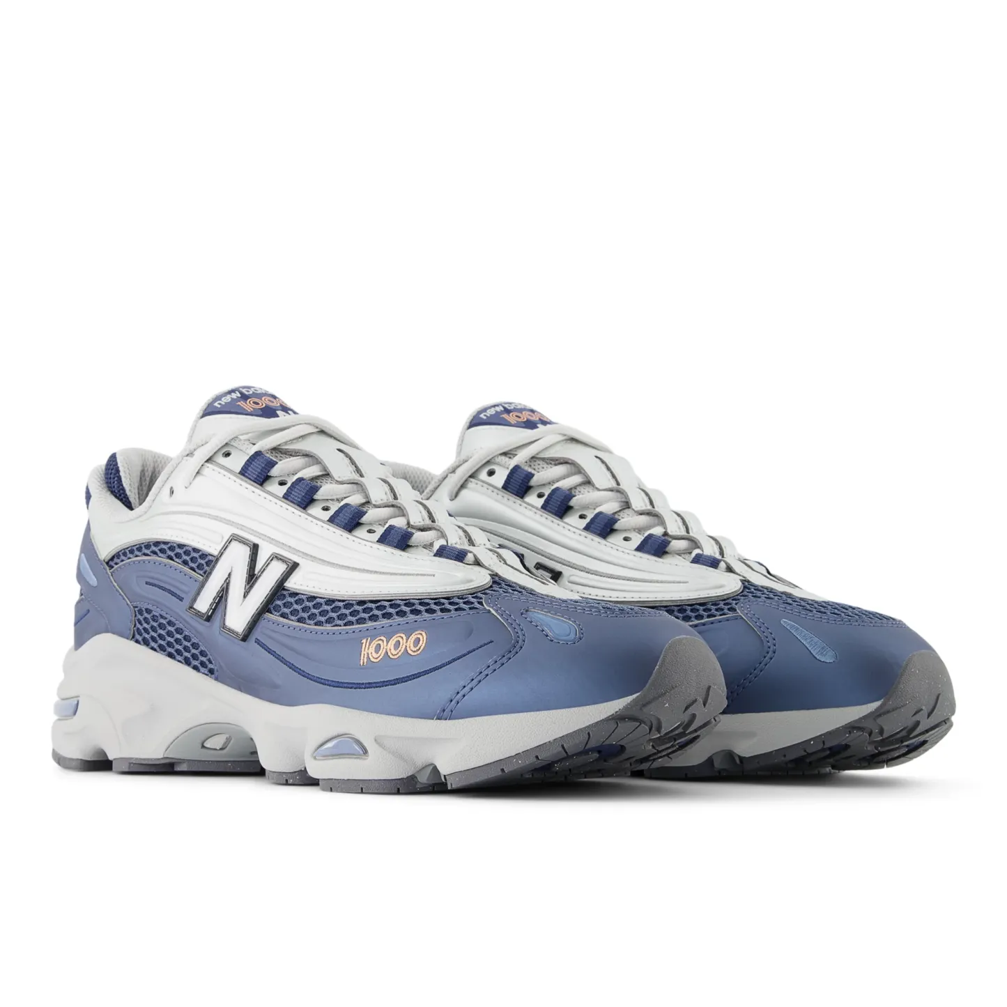 1000 – Vintage Indigo with Light Silver Metallic and Peach Nectar
