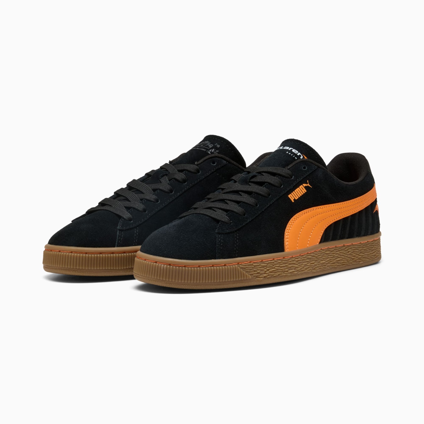 McLAREN RACING Suede OG Sneakers Unisex – PUMA Black-Papaya