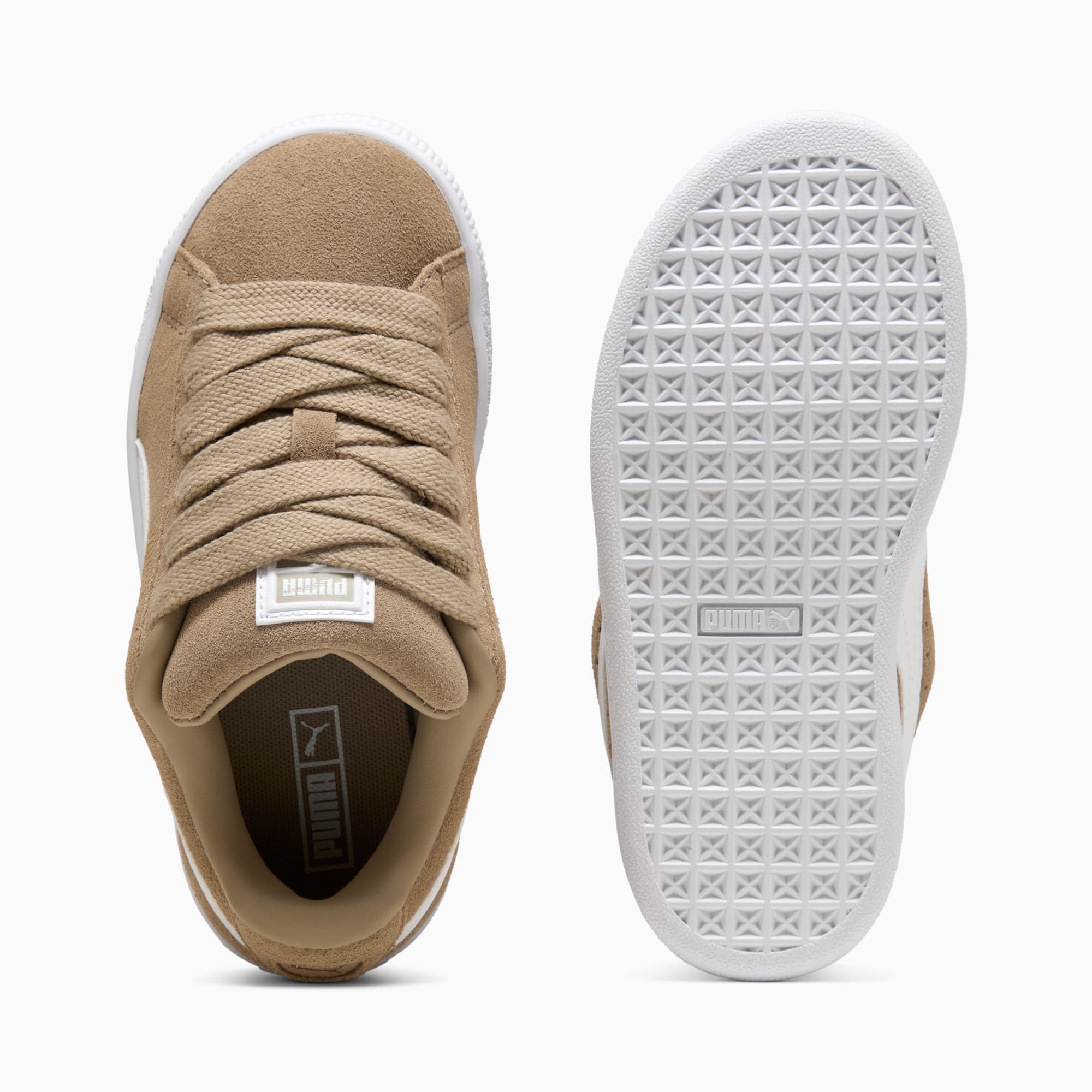 Suede XL Kids' Sneakers – Ice Coffee-PUMA White
