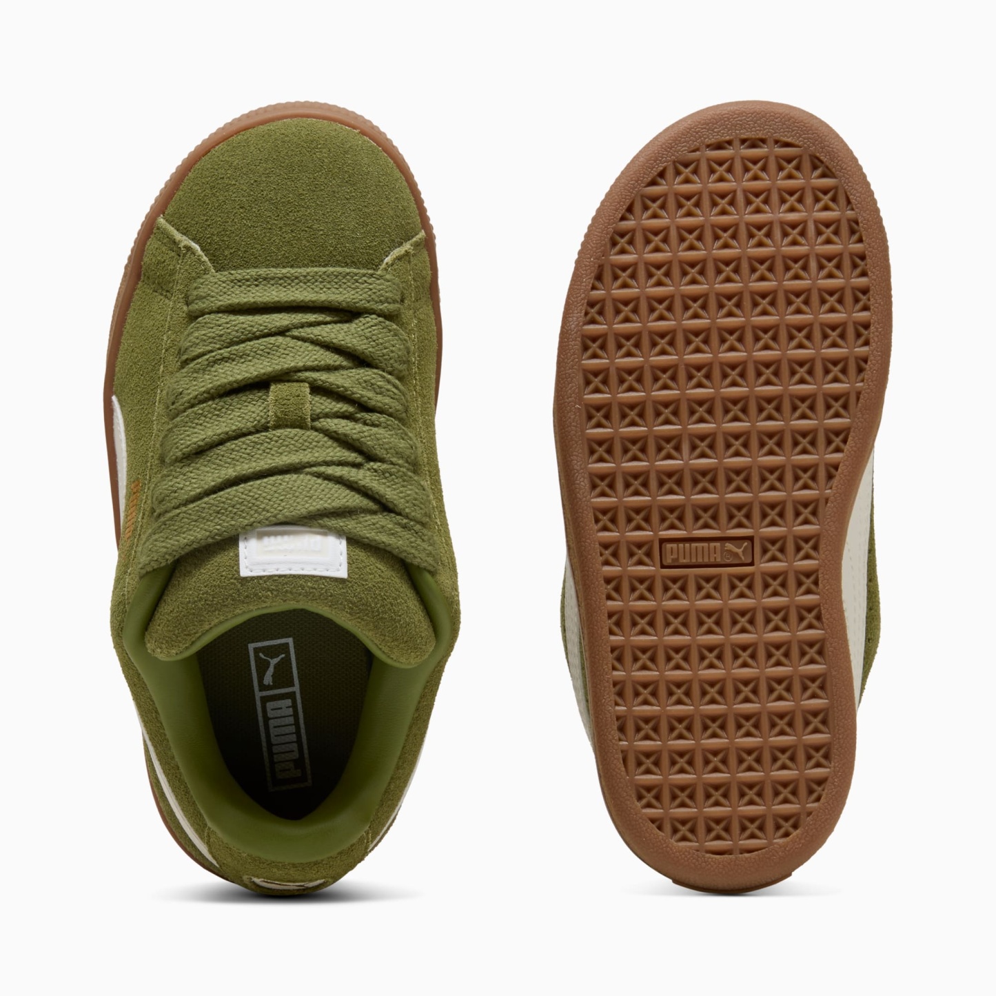 Suede XL Kids' Sneakers – Olive Green-Vapor Gray