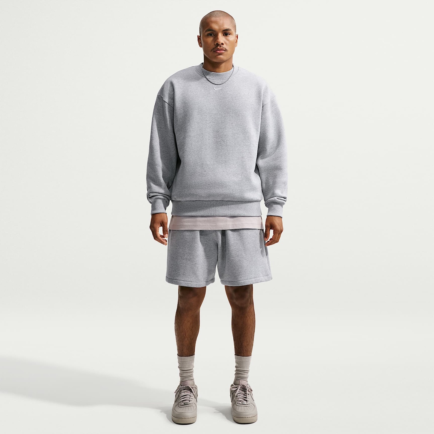 Nike Solo Fleece Men's Crew-Neck Sweatshirt – Dark Grey Heather/Sail