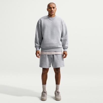 Nike Solo Fleece Men's Crew-Neck Sweatshirt – Dark Grey Heather/Sail