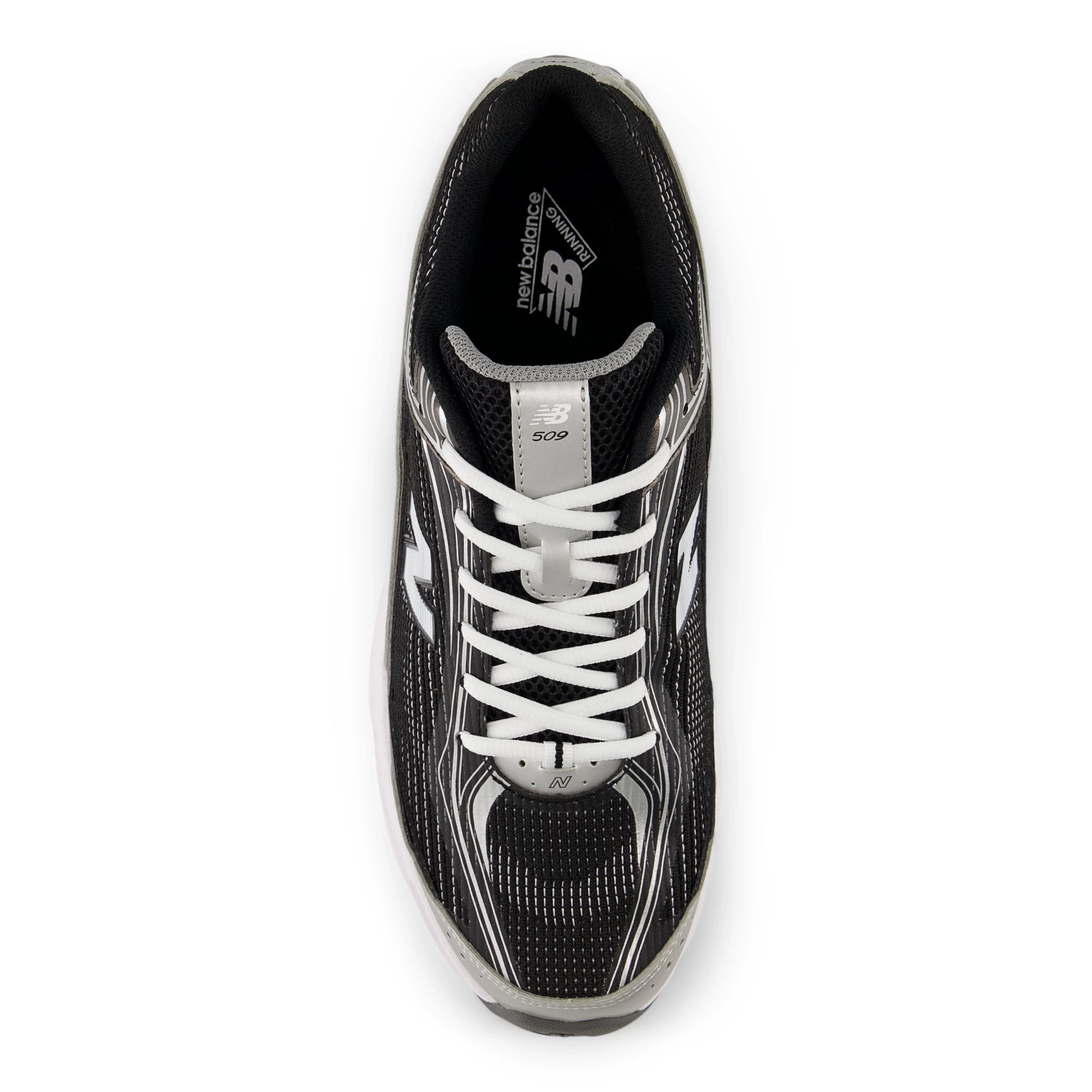509 – BLACK with WHITE and SILVER METALLIC