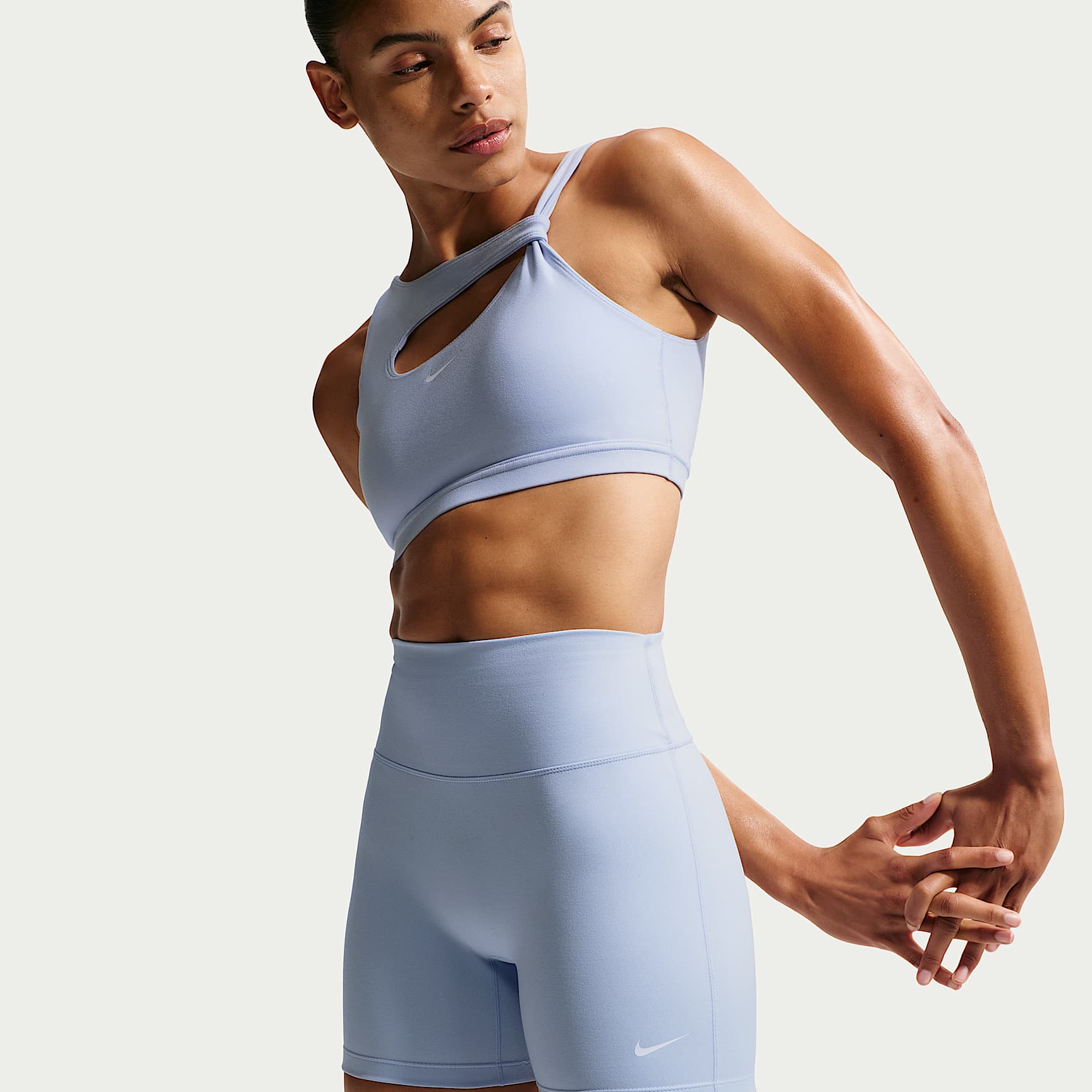 Nike One Women's High-Waisted 12.5cm (approx.) Biker Shorts – Hydrogen Blue/White